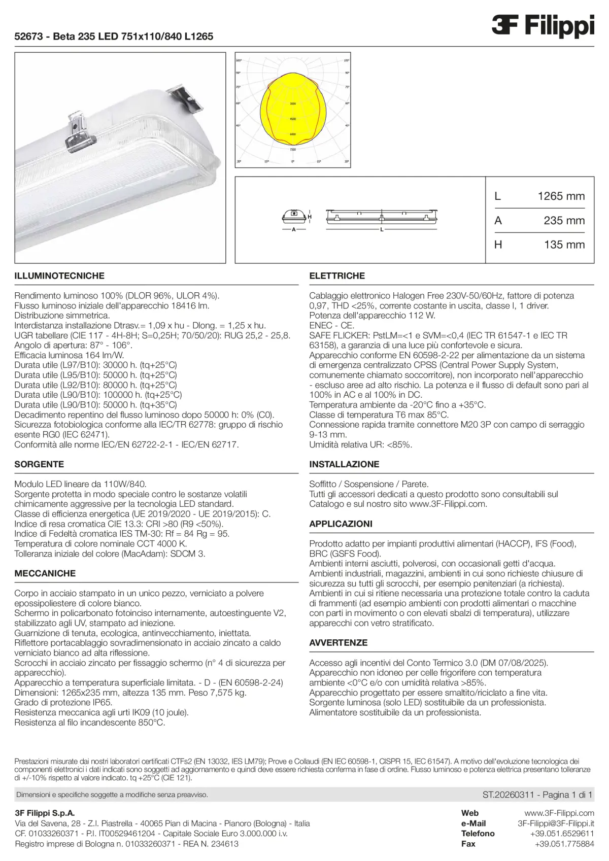 52673 - Beta 235 LED 751x110-840 L1265 - Datasheet - it