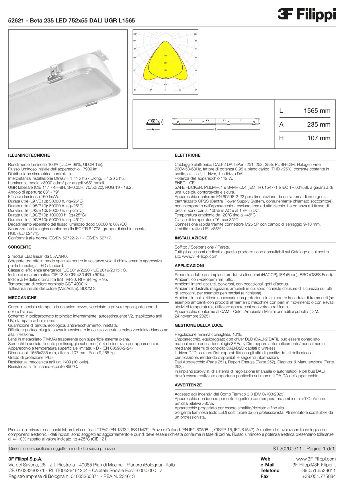 52621 - Beta 235 LED 752x55 DALI UGR L1565 - Datasheet - it