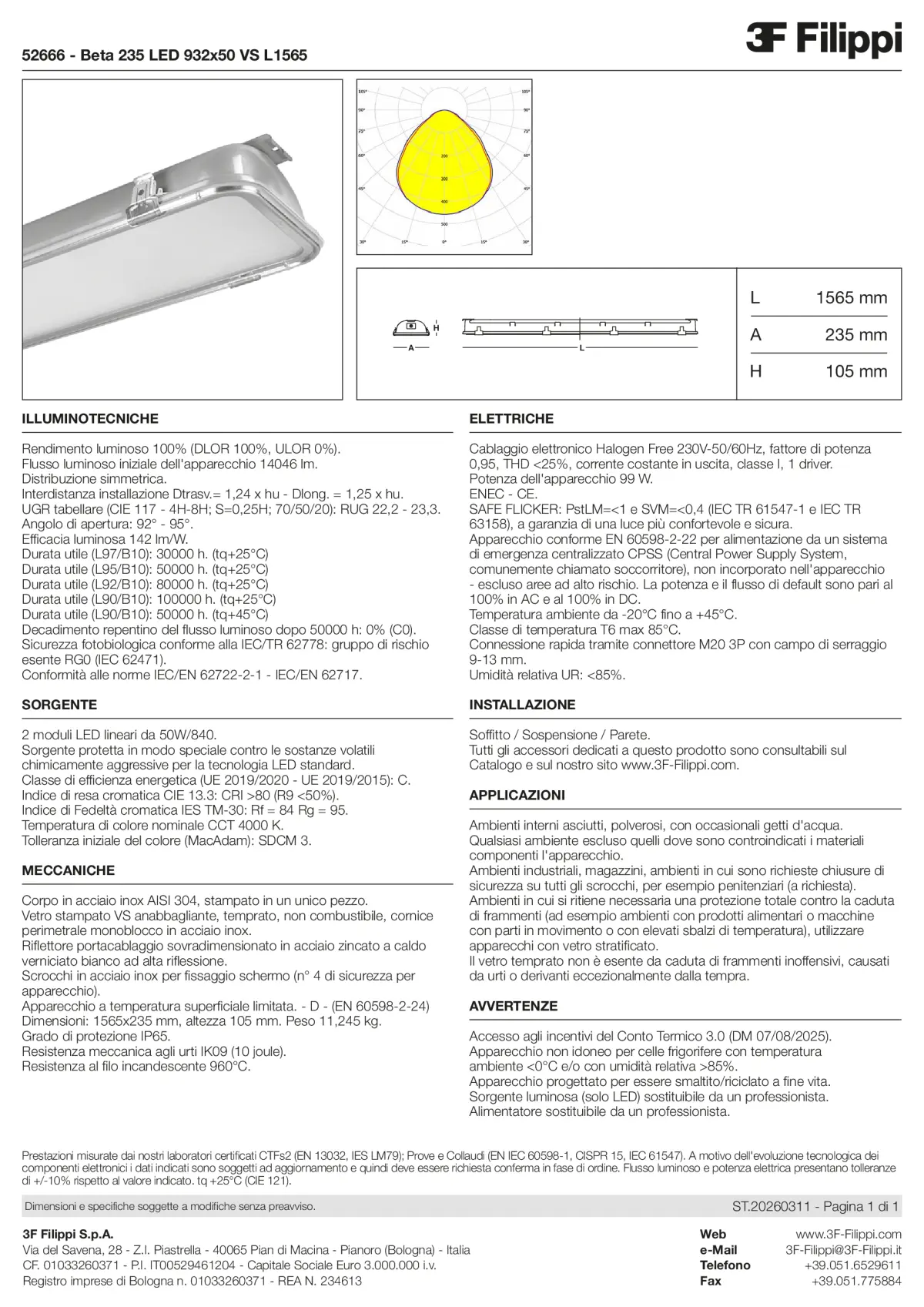 52666 - Beta 235 LED 932x50 VS L1565 - Datasheet - it