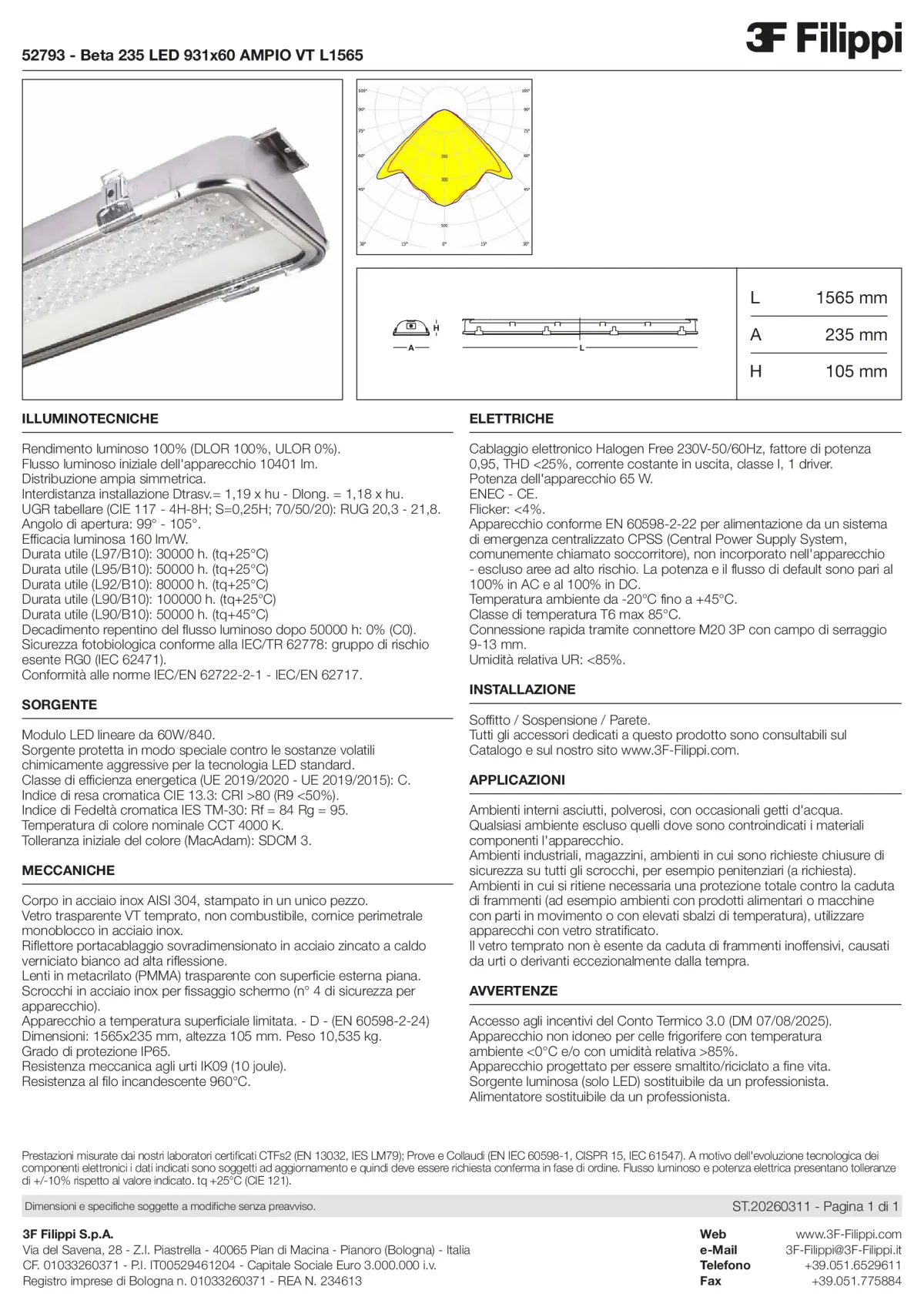52793 - Beta 235 LED 931x60 AMPIO VT L1565 - Datasheet - it