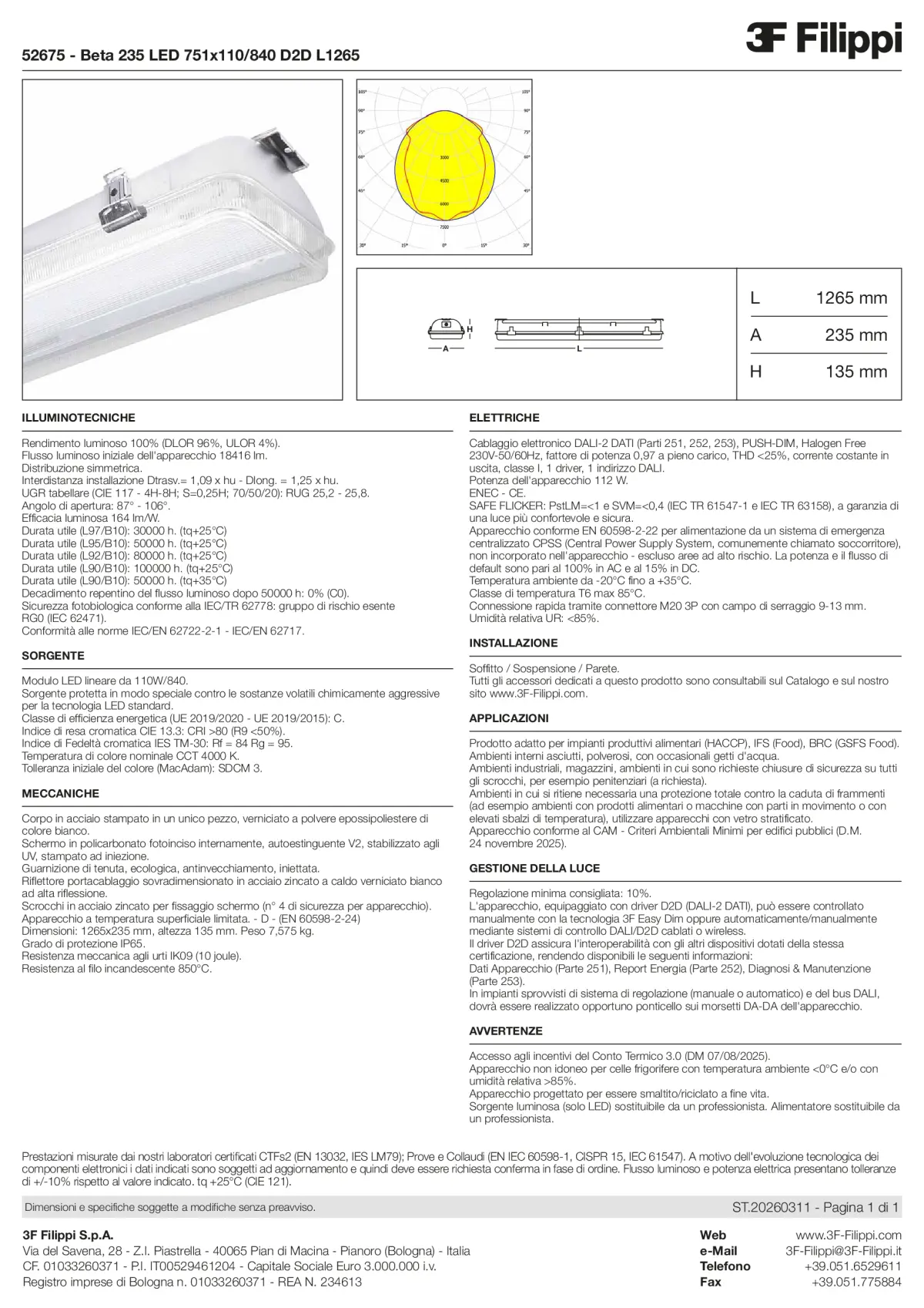 52675 - Beta 235 LED 751x110-840 D2D L1265 - Datasheet - it