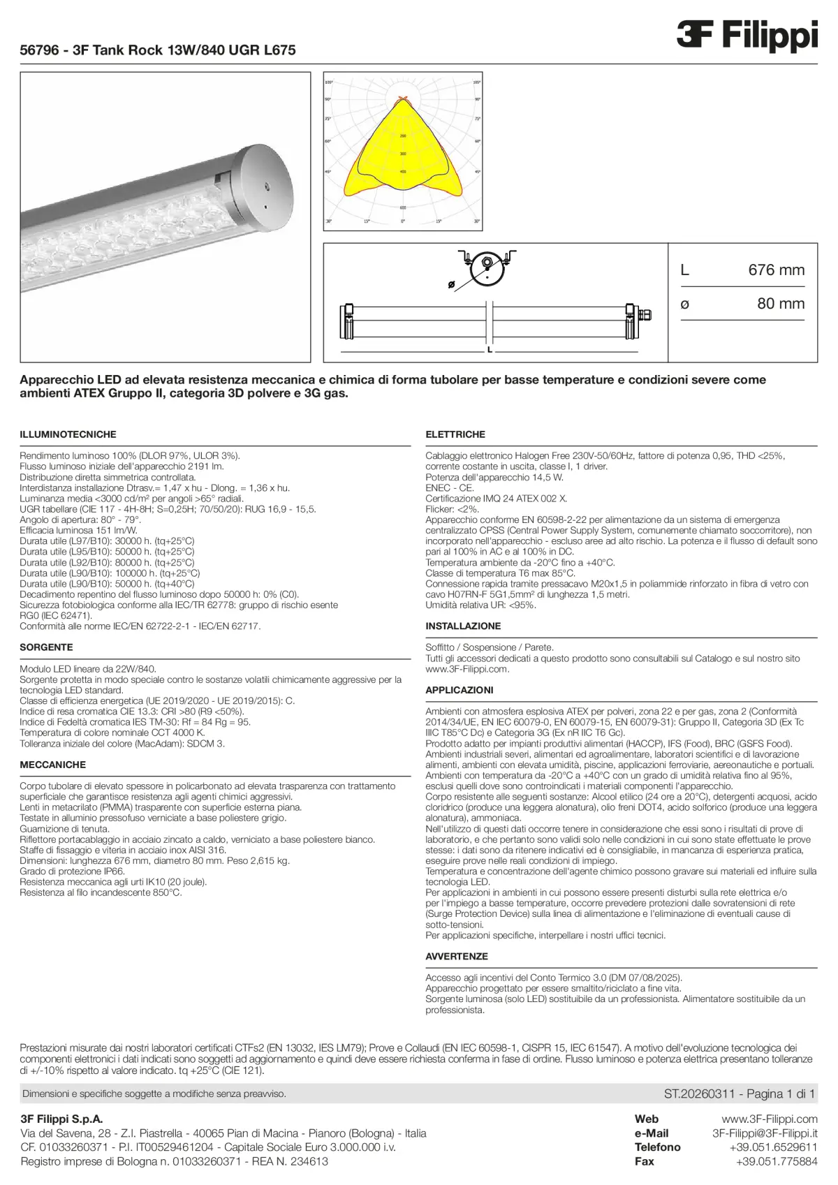 56796 - 3F Tank Rock 13W-840 UGR L675 - Datasheet - it