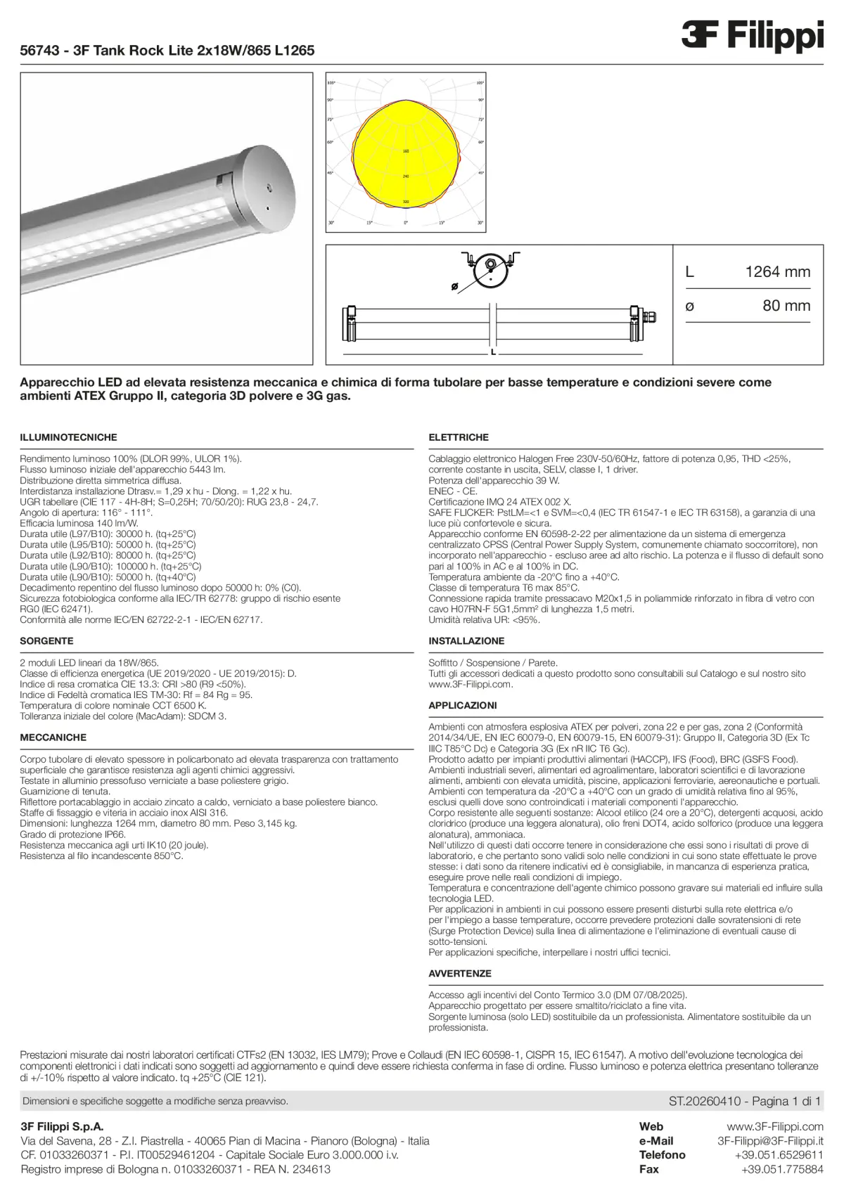 56743 - 3F Tank Rock Lite 2x18W-865 L1265 - Datasheet - it