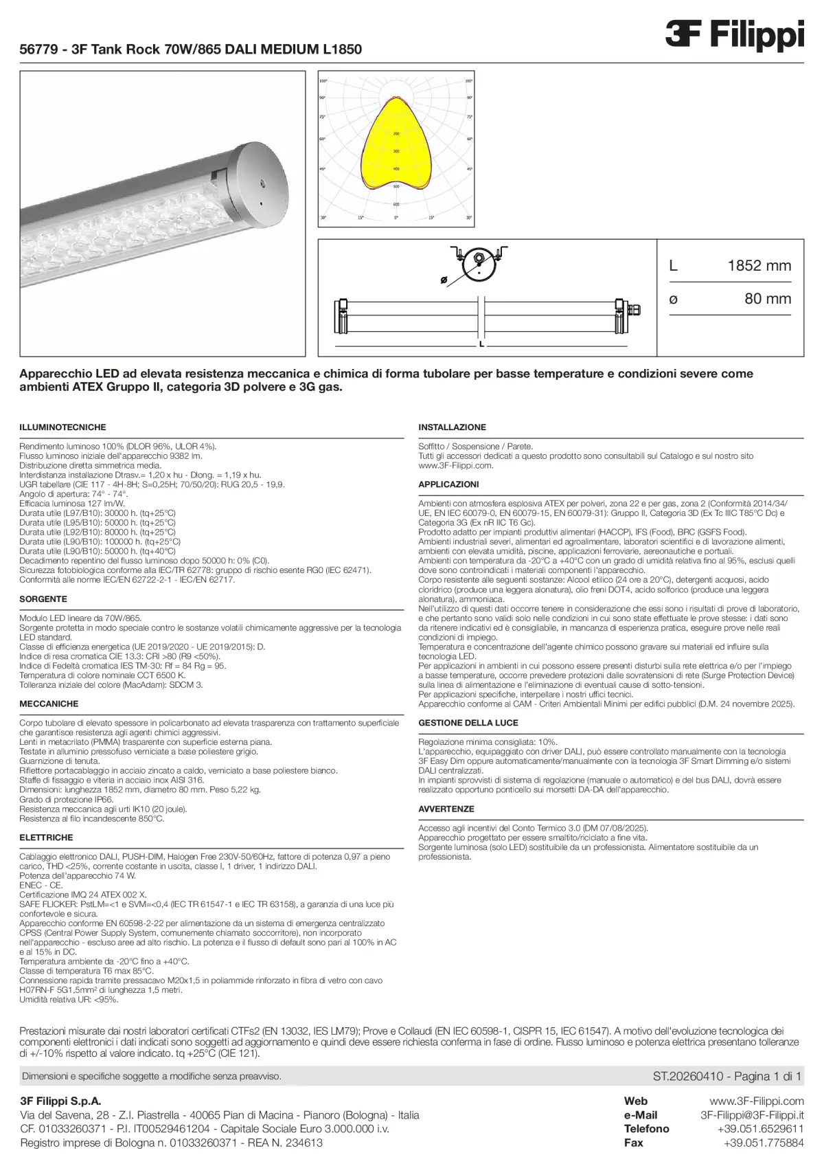 56779 - 3F Tank Rock 70W-865 DALI MEDIUM L1850 - Datasheet - it