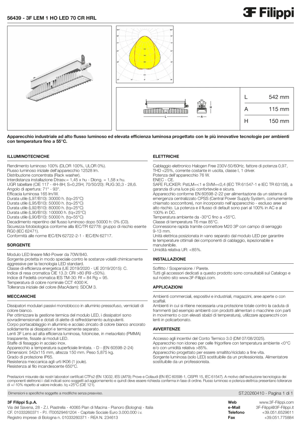 56439 - 3F LEM 1 HO LED 70 CR HRL - Datasheet - it