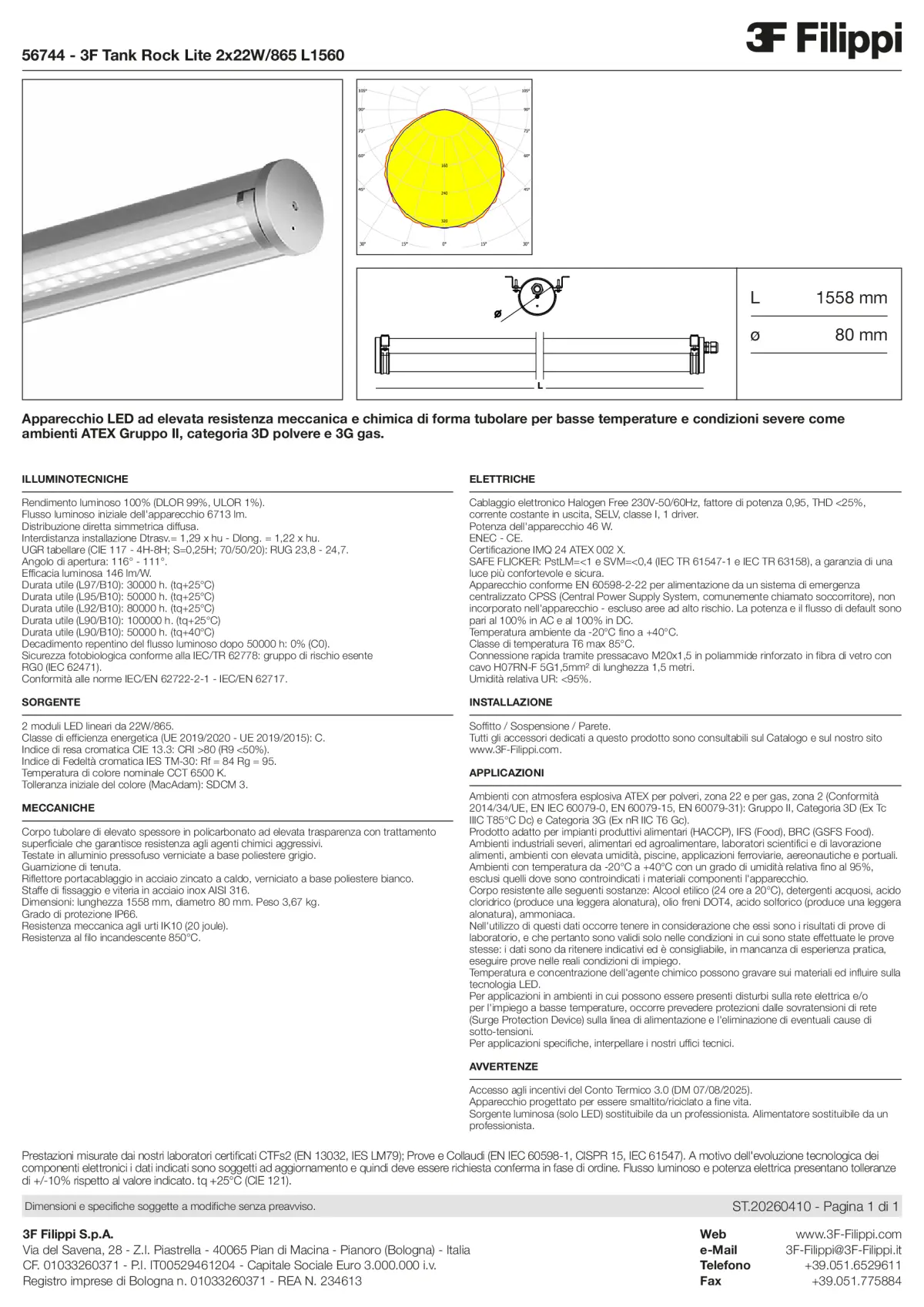 56744 - 3F Tank Rock Lite 2x22W-865 L1560 - Datasheet - it