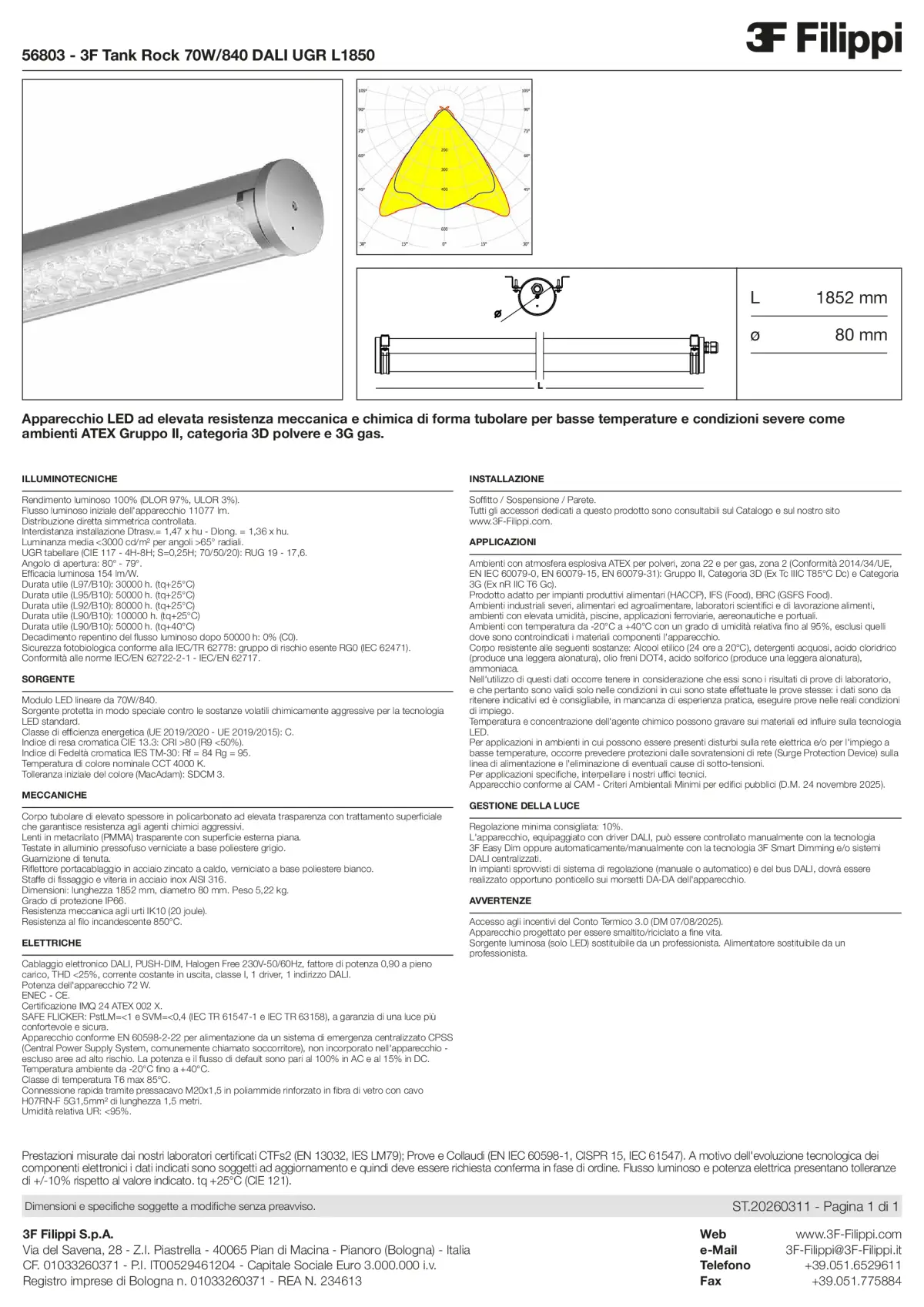 56803 - 3F Tank Rock 70W-840 DALI UGR L1850 - Datasheet - it