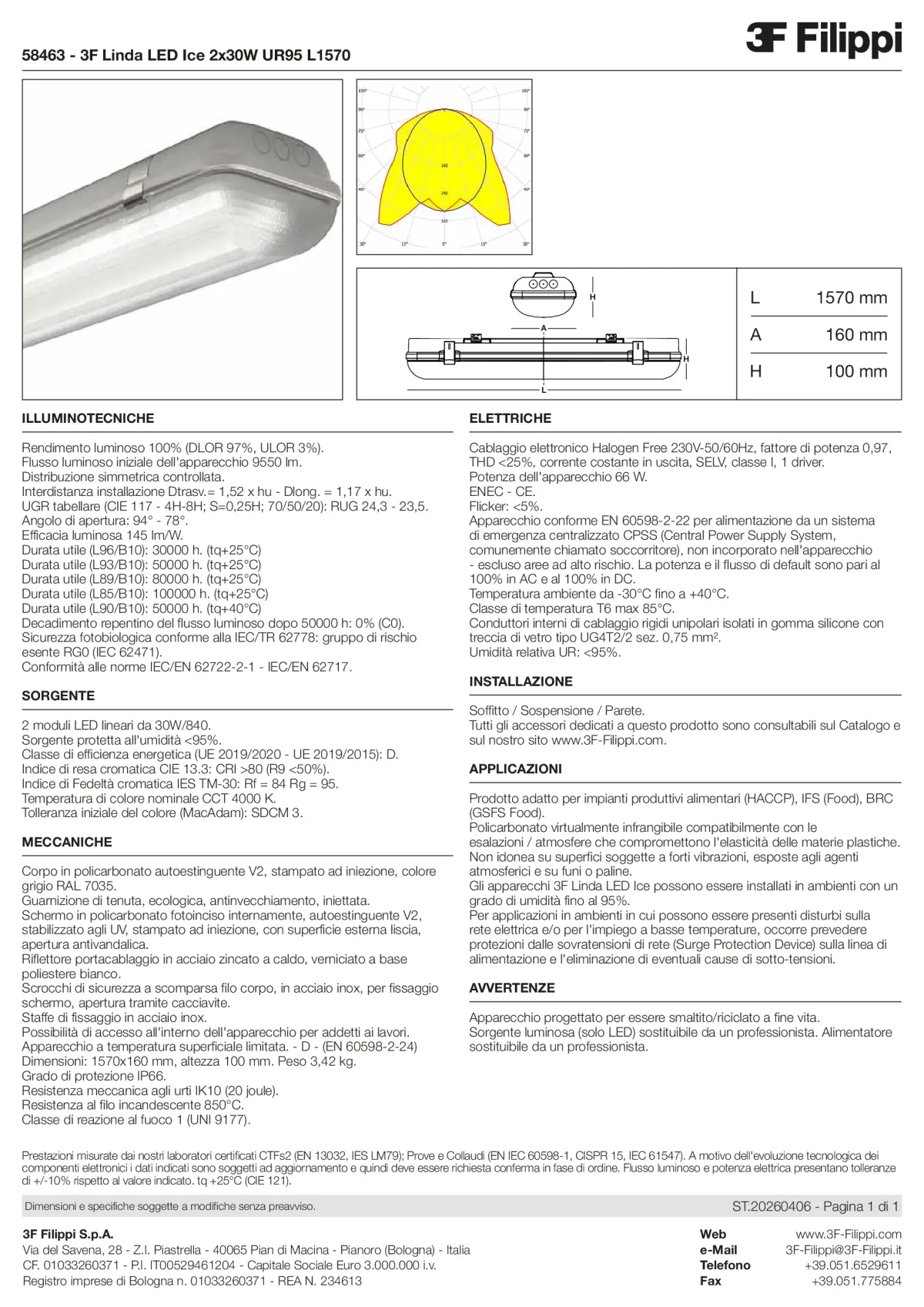 58463 - 3F Linda LED Ice 2x30W UR95 L1570 - Datasheet - it