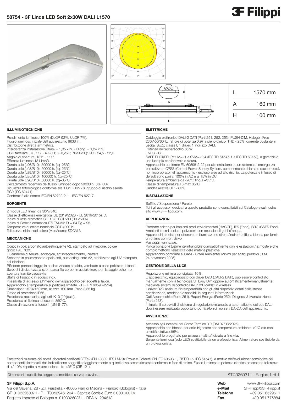 58754 - 3F Linda LED Soft 2x30W DALI L1570 - Datasheet - it