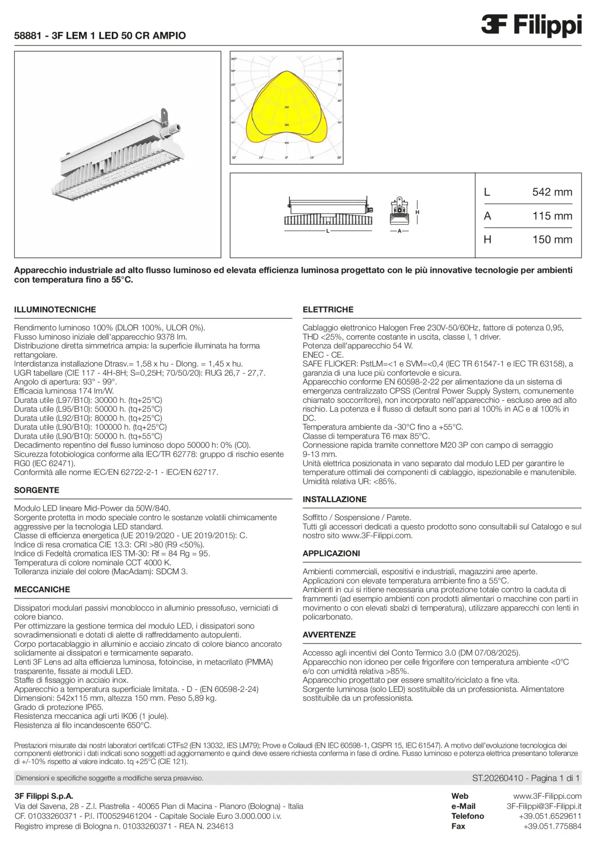 58881 - 3F LEM 1 LED 50 CR AMPIO - Datasheet - it