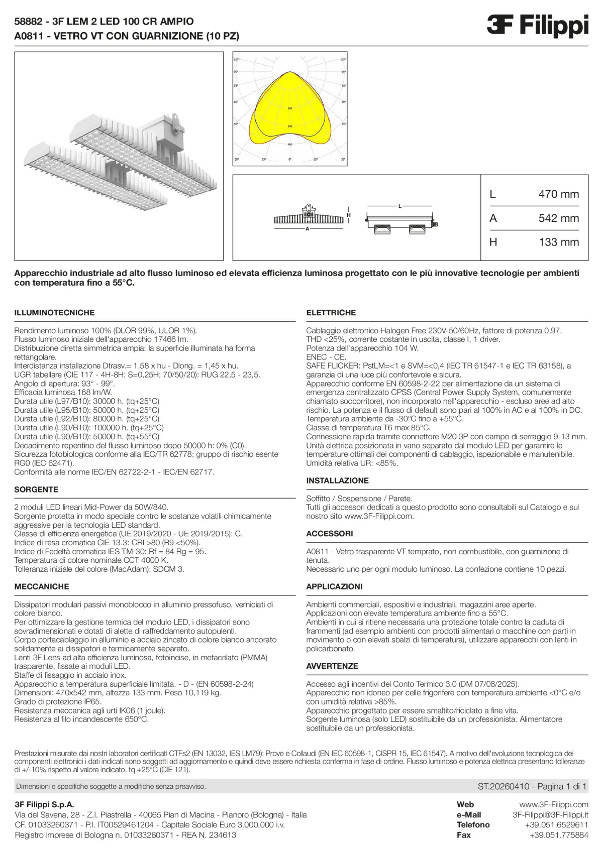 58882+A0811 - 3F LEM 2 LED 100 CR AMPIO + VT - Datasheet - it