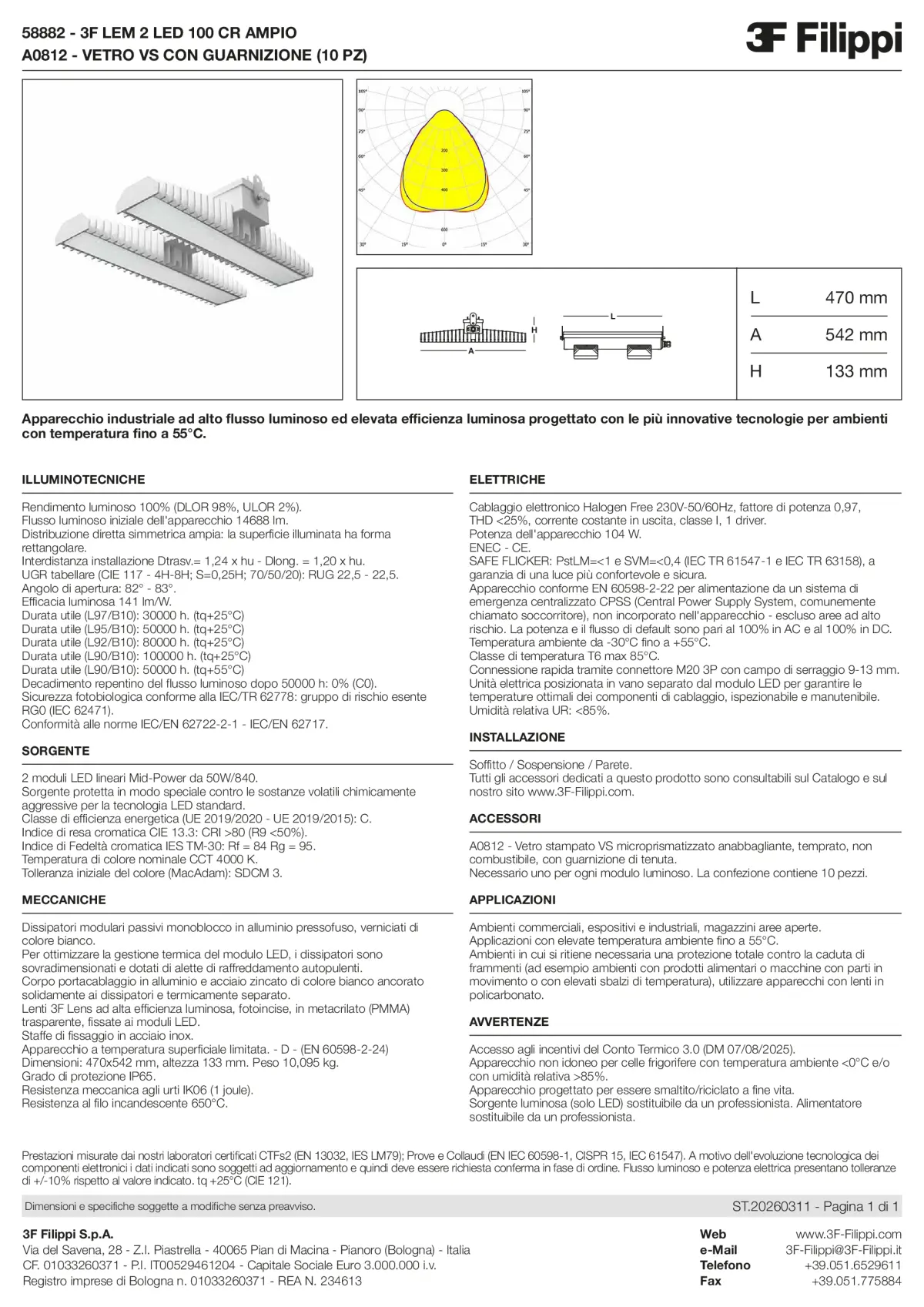58882+A0812 - 3F LEM 2 LED 100 CR AMPIO + VS - Datasheet - it