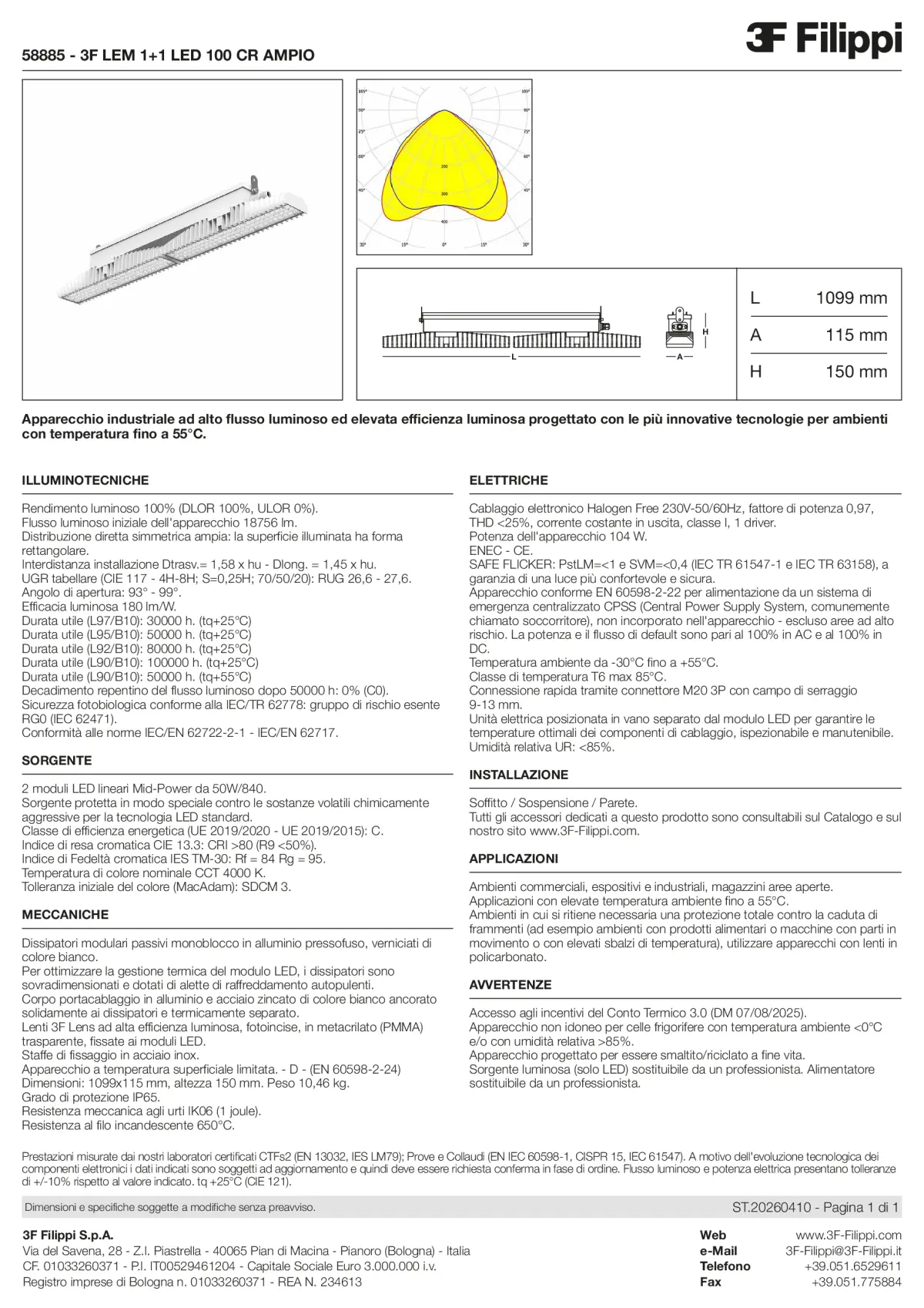58885 - 3F LEM 1+1 LED 100 CR AMPIO - Datasheet - it