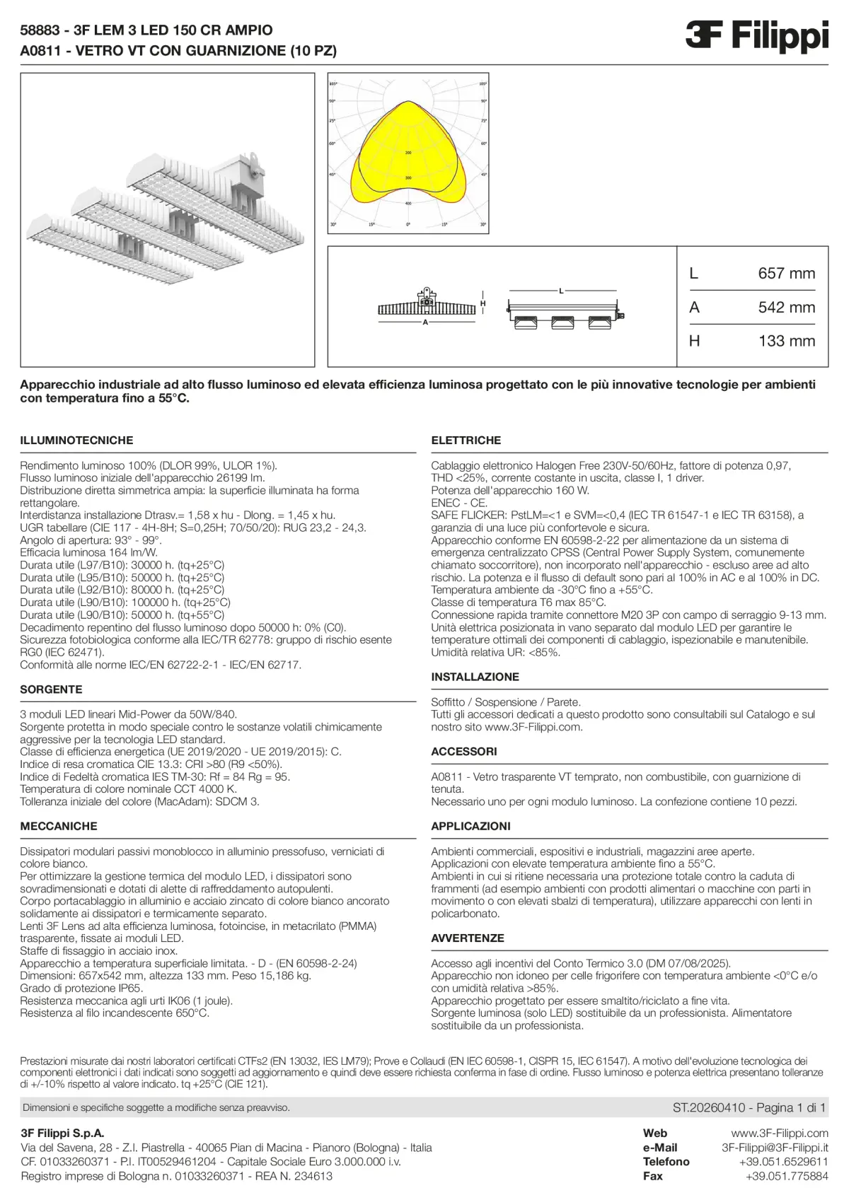 58883+A0811 - 3F LEM 3 LED 150 CR AMPIO + VT - Datasheet - it