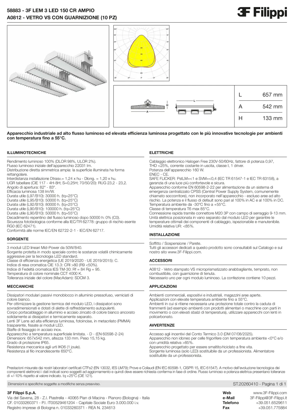 58883+A0812 - 3F LEM 3 LED 150 CR AMPIO + VS - Datasheet - it