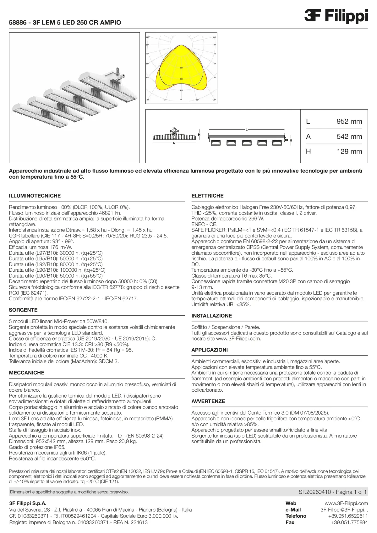 58886 - 3F LEM 5 LED 250 CR AMPIO - Datasheet - it