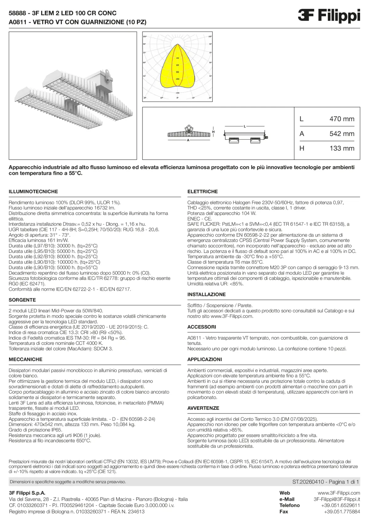 58888+A0811 - 3F LEM 2 LED 100 CR CONC + VT - Datasheet - it
