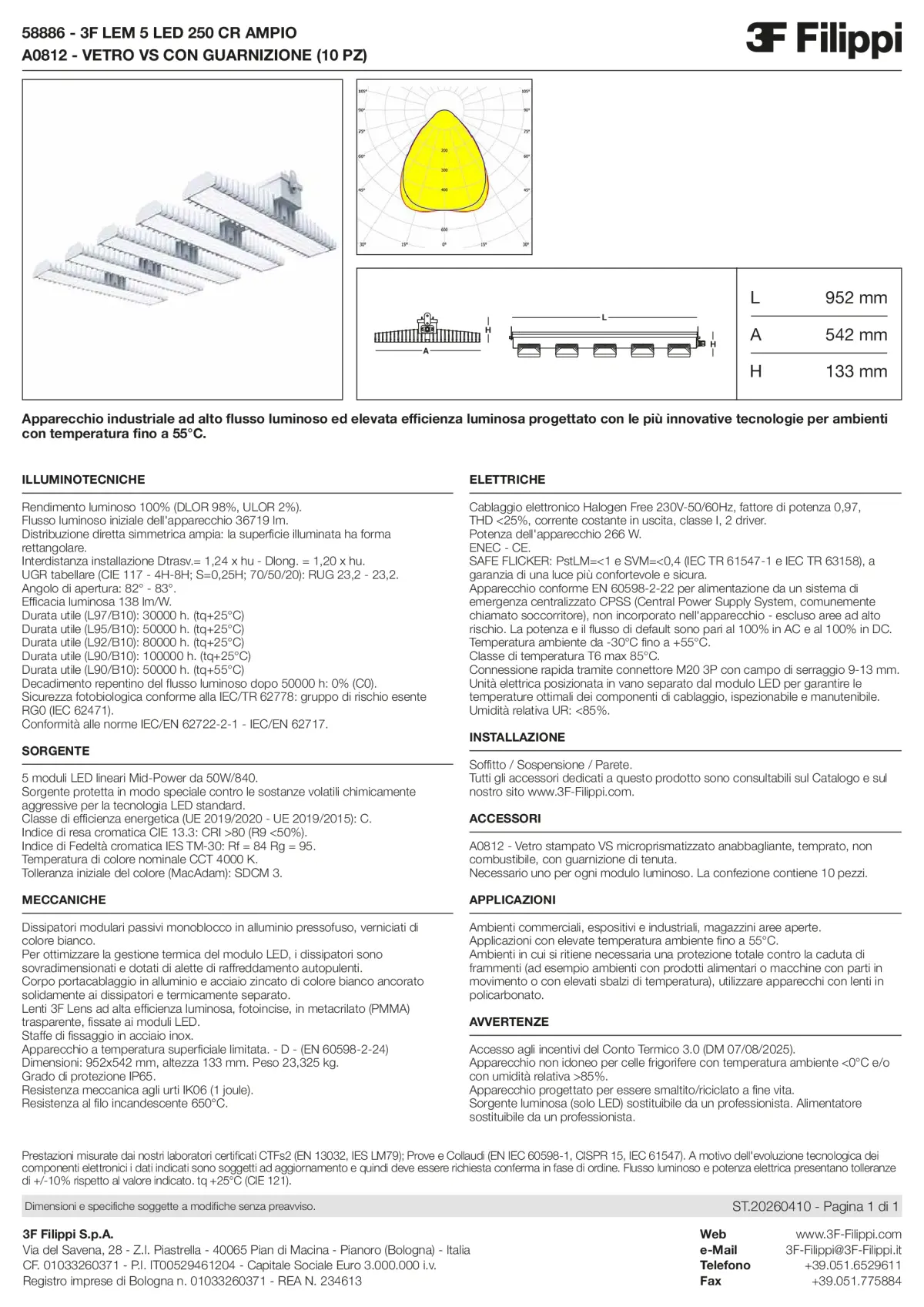 58886+A0812 - 3F LEM 5 LED 250 CR AMPIO + VS - Datasheet - it