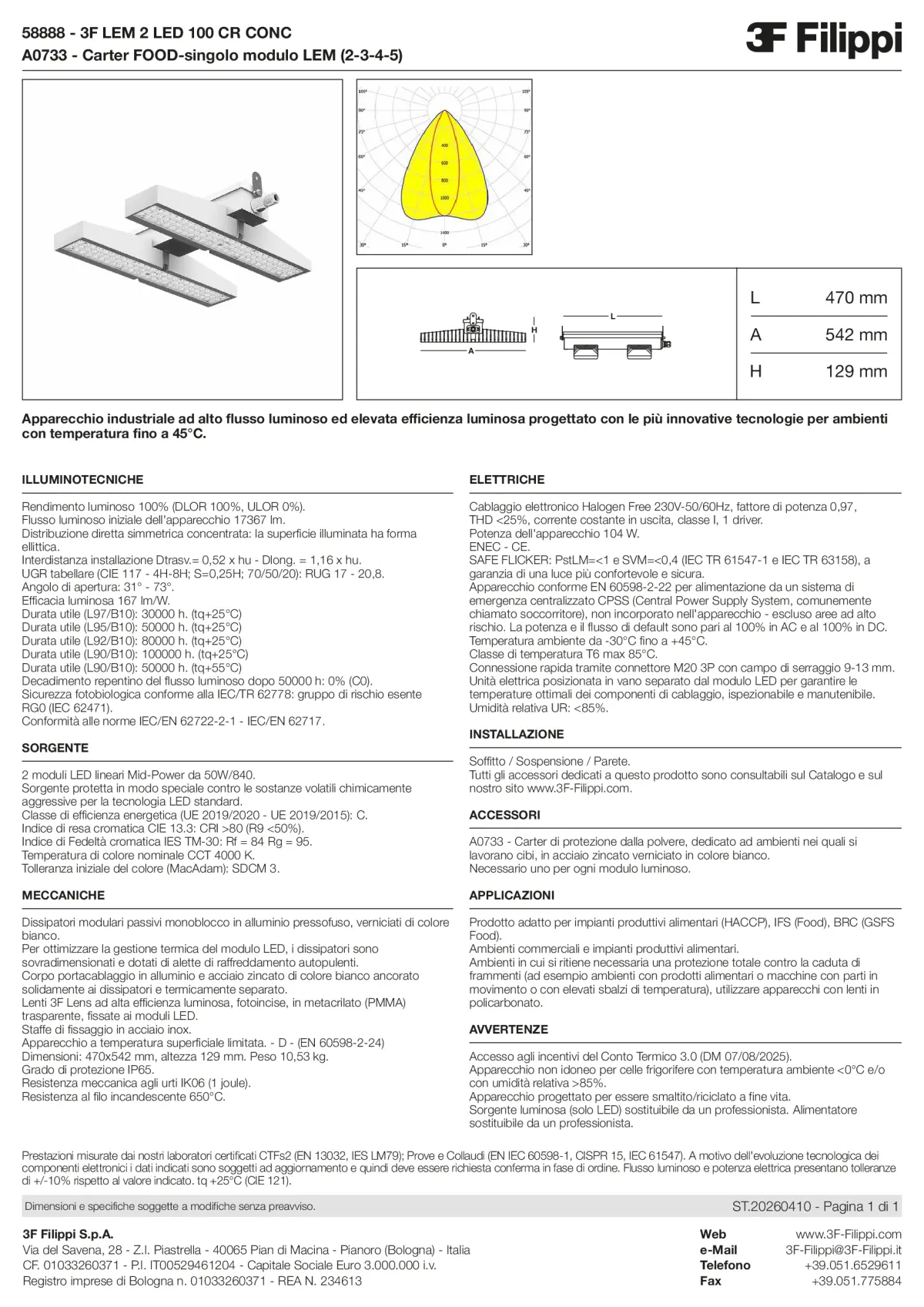 58888+A0733 - 3F LEM 2 LED 100 CR CONC + FOOD - Datasheet - it