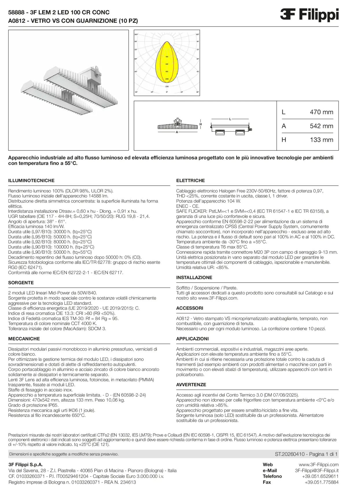 58888+A0812 - 3F LEM 2 LED 100 CR CONC + VS - Datasheet - it