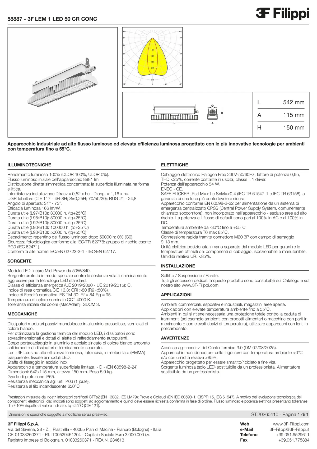 58887 - 3F LEM 1 LED 50 CR CONC - Datasheet - it
