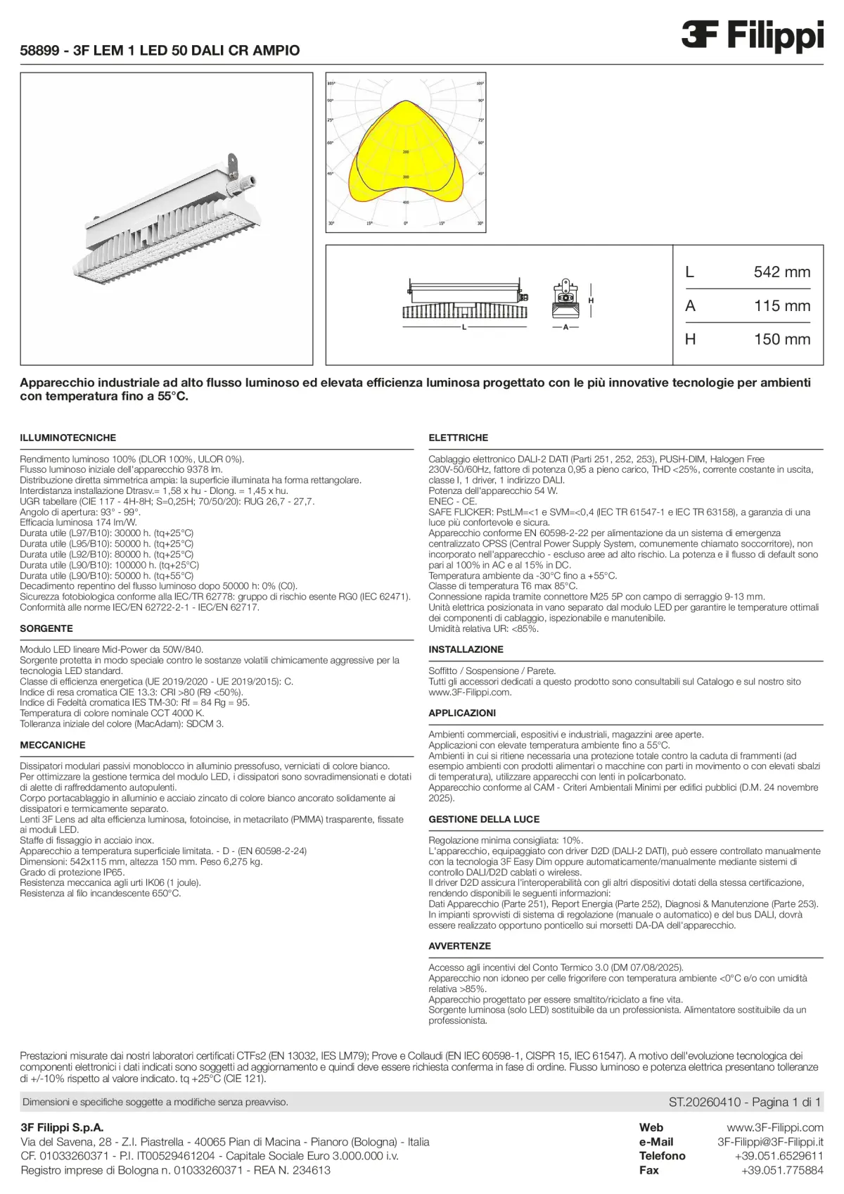 58899 - 3F LEM 1 LED 50 DALI CR AMPIO - Datasheet - it