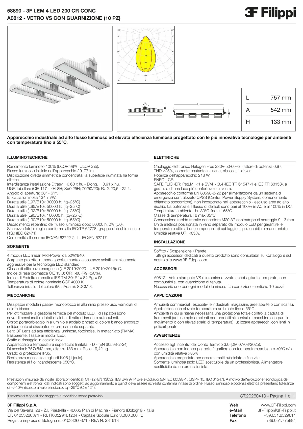 58890+A0812 - 3F LEM 4 LED 200 CR CONC + VS - Datasheet - it