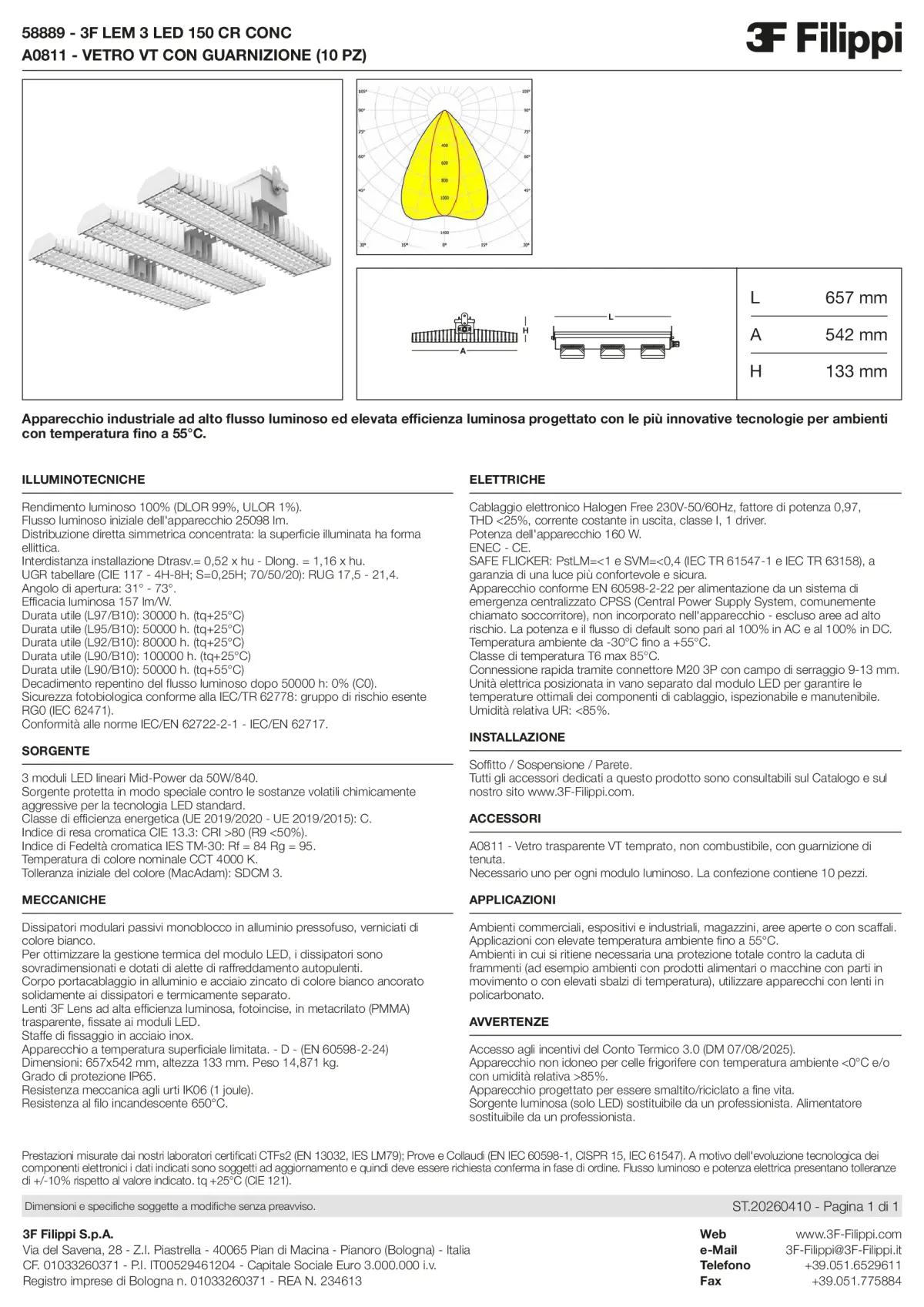 58889+A0811 - 3F LEM 3 LED 150 CR CONC + VT - Datasheet - it
