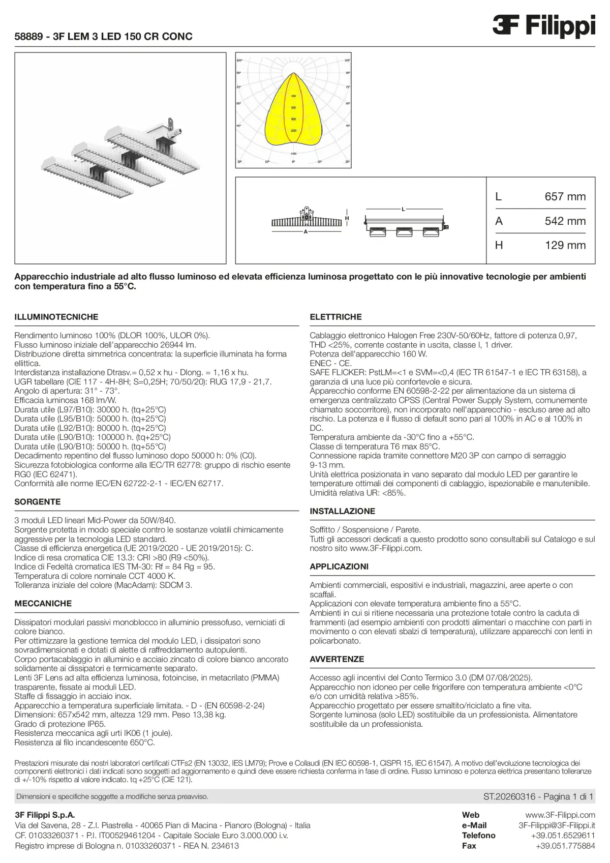 58889 - 3F LEM 3 LED 150 CR CONC - Datasheet - it