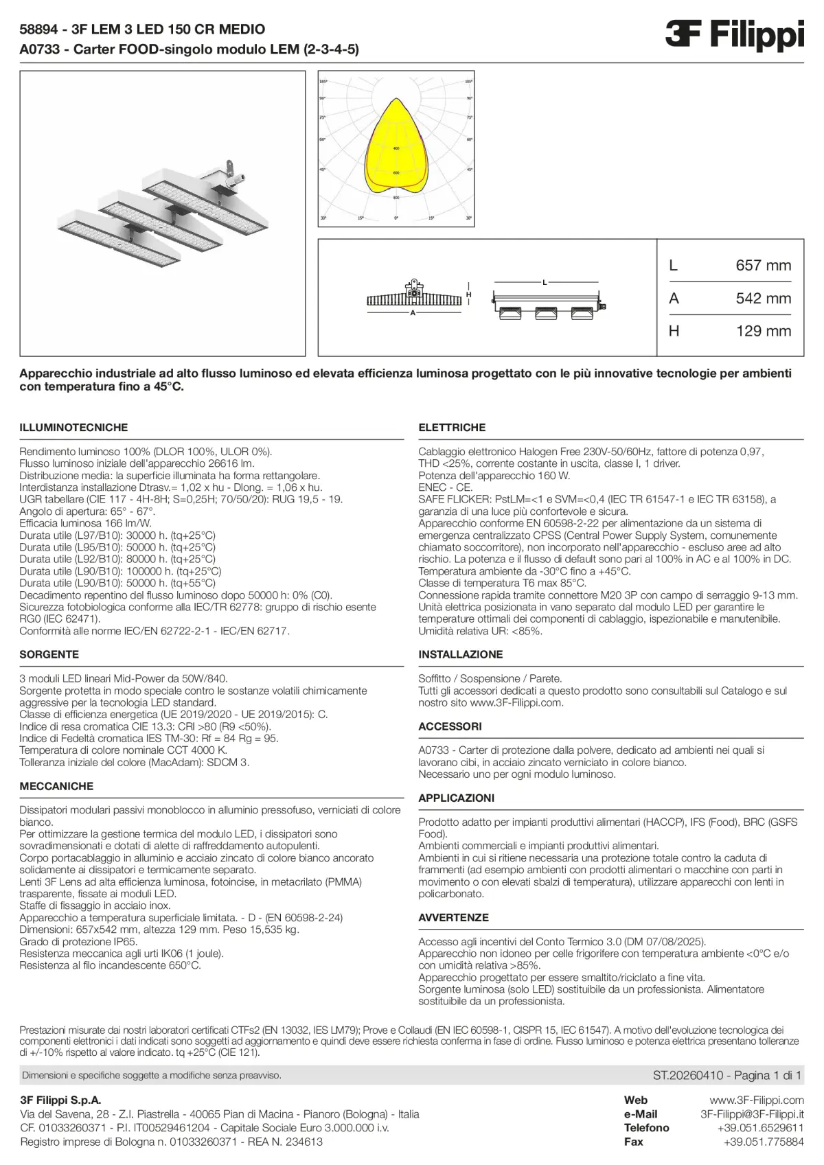 58894+A0733 - 3F LEM 3 LED 150 CR MEDIO + FOOD - Datasheet - it