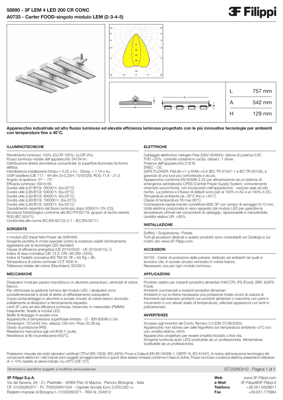 58890+A0733 - 3F LEM 4 LED 200 CR CONC + FOOD - Datasheet - it