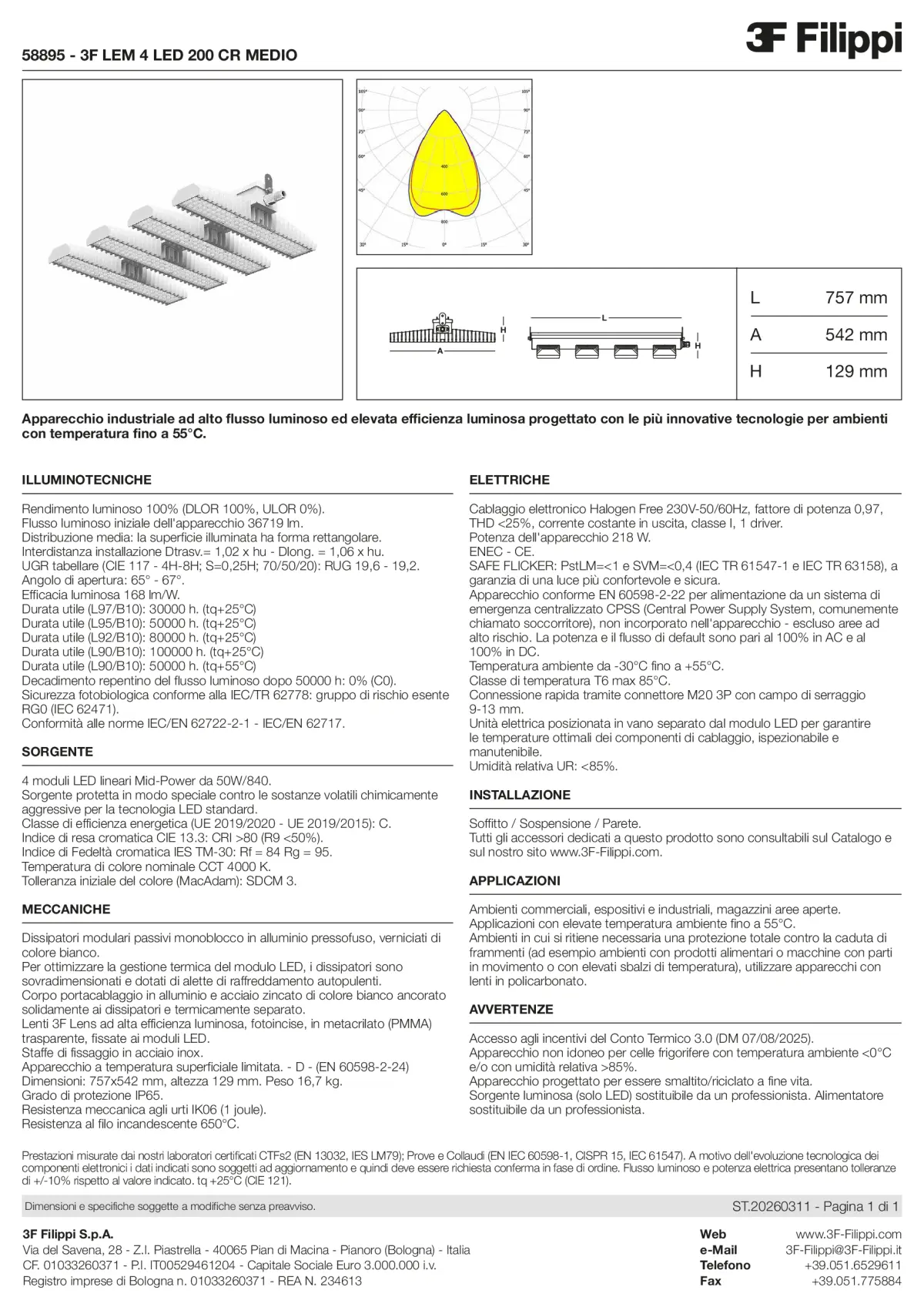 58895 - 3F LEM 4 LED 200 CR MEDIO - Datasheet - it
