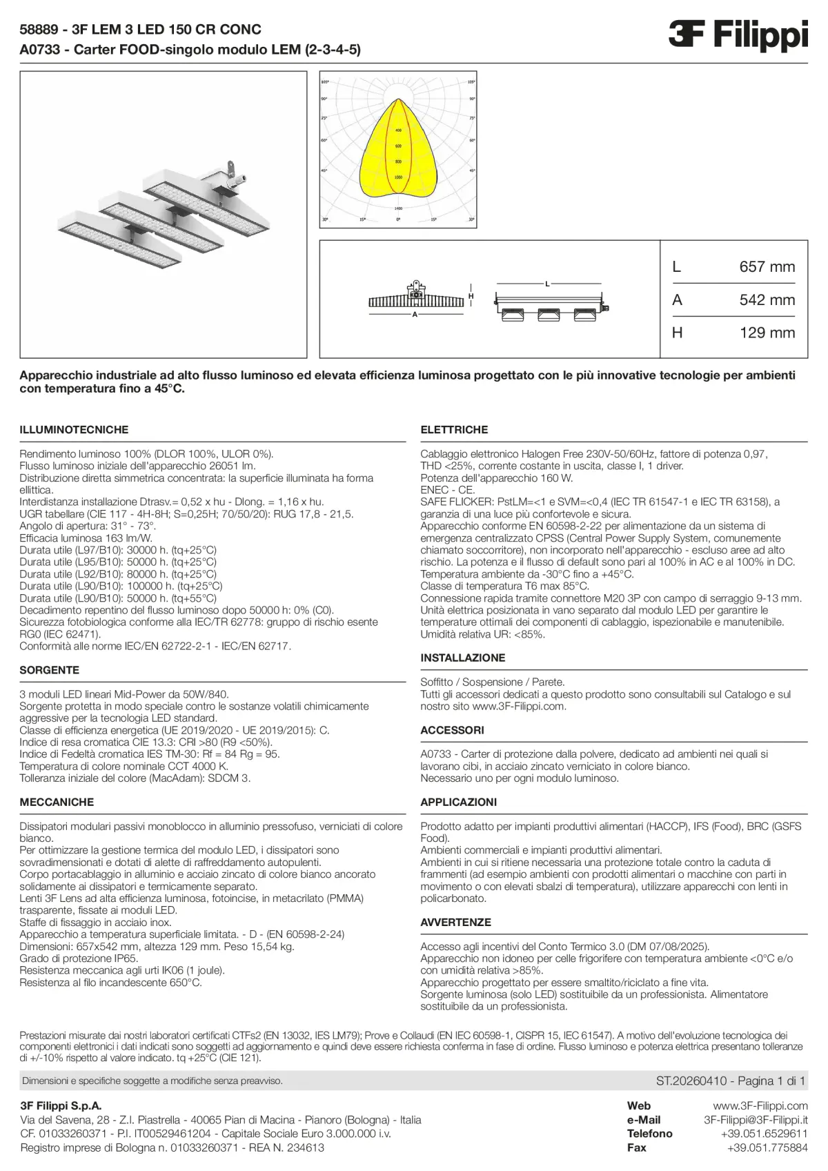 58889+A0733 - 3F LEM 3 LED 150 CR CONC + FOOD - Datasheet - it