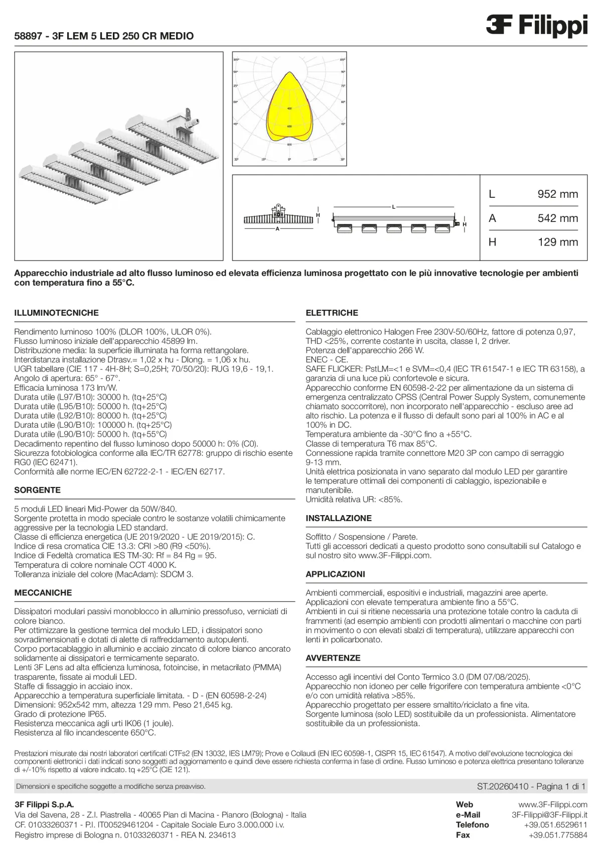 58897 - 3F LEM 5 LED 250 CR MEDIO - Datasheet - it