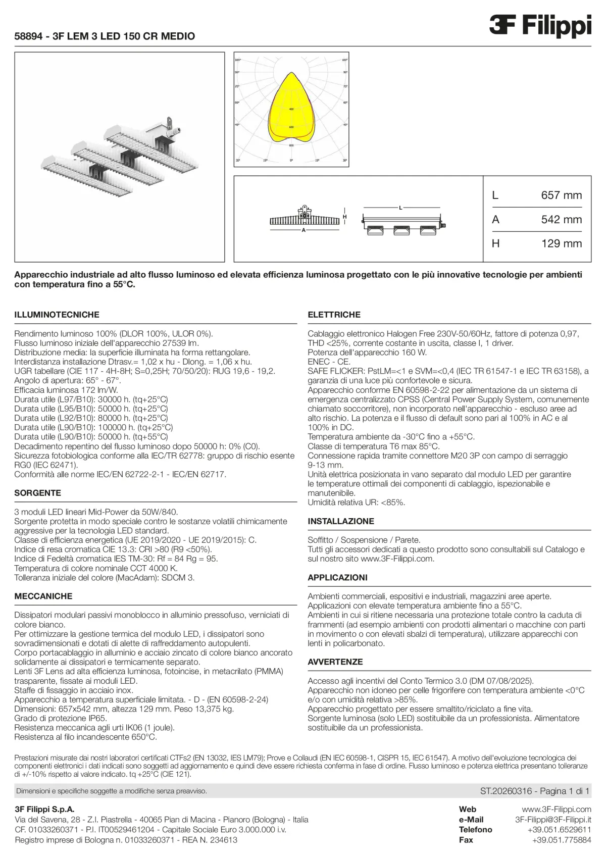 58894 - 3F LEM 3 LED 150 CR MEDIO - Datasheet - it