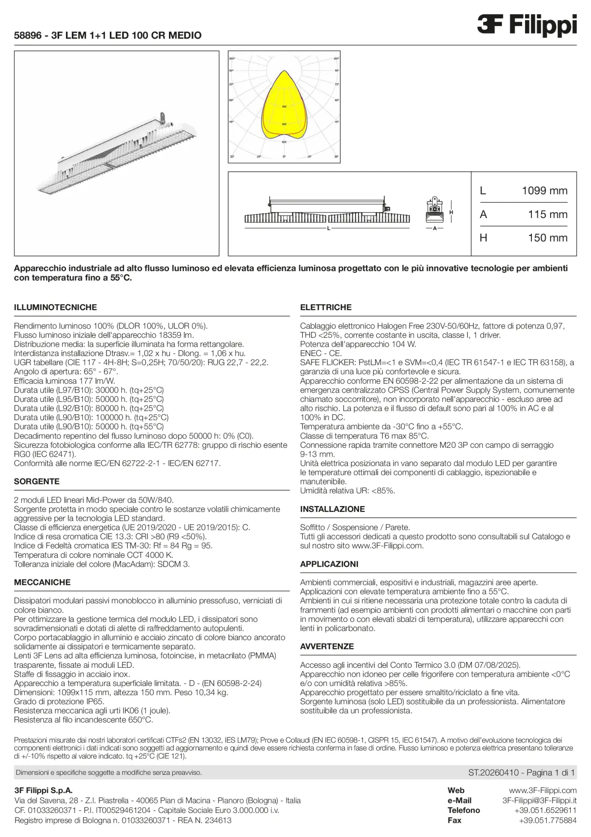 58896 - 3F LEM 1+1 LED 100 CR MEDIO - Datasheet - it
