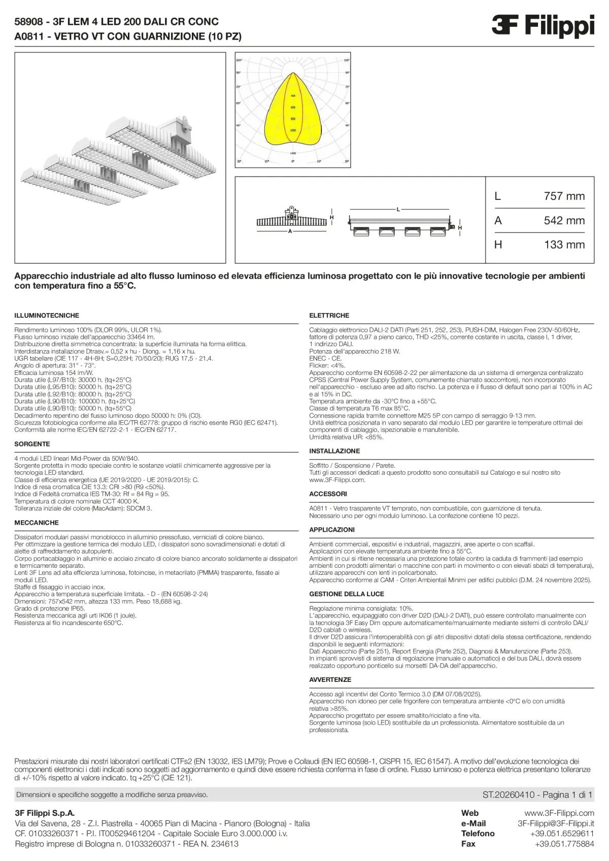 58908+A0811 - 3F LEM 4 LED 200 DALI CR CONC + VT - Datasheet - it