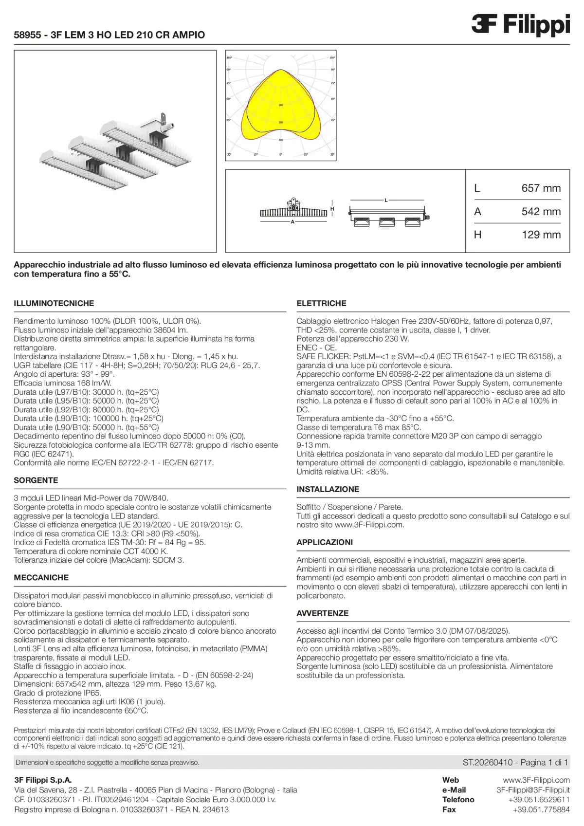 58955 - 3F LEM 3 HO LED 210 CR AMPIO - Datasheet - it