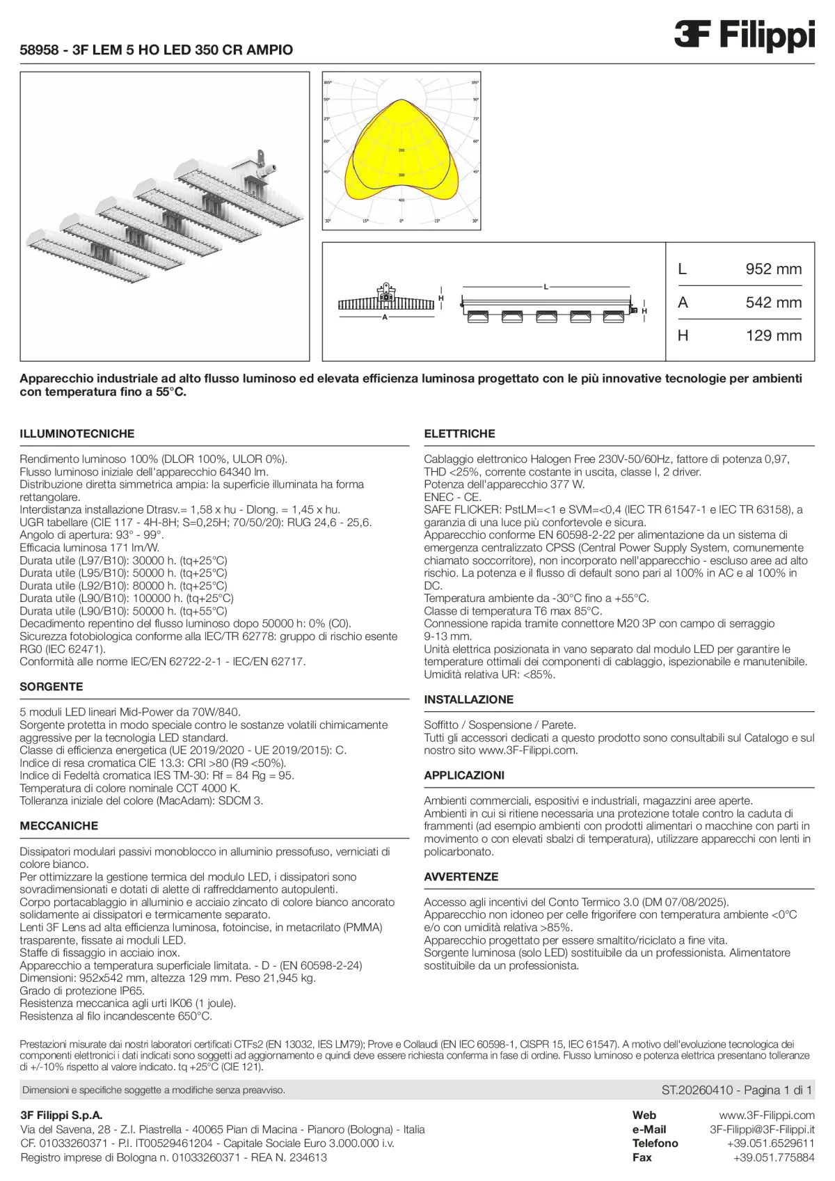 58958 - 3F LEM 5 HO LED 350 CR AMPIO - Datasheet - it