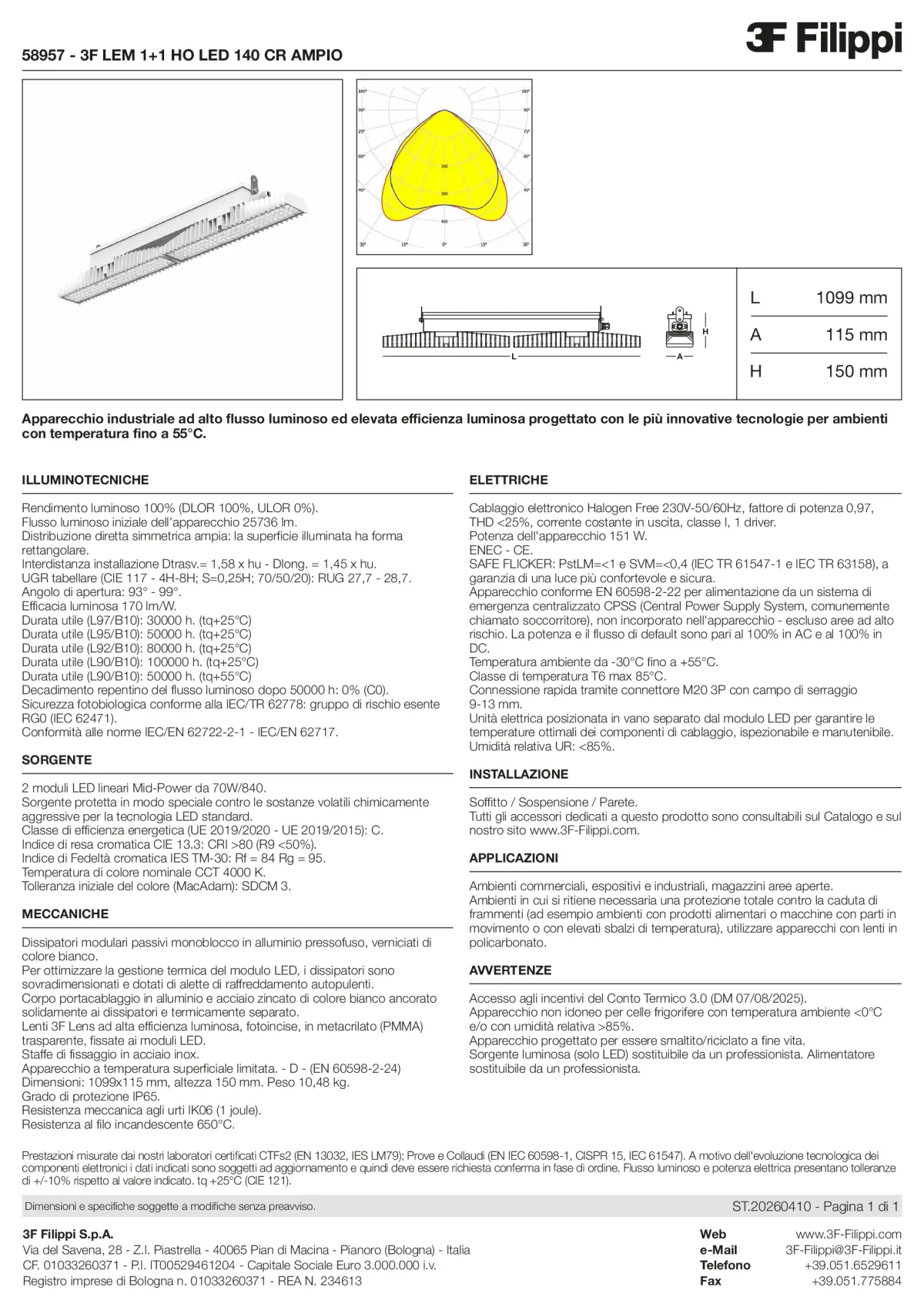 58957 - 3F LEM 1+1 HO LED 140 CR AMPIO - Datasheet - it