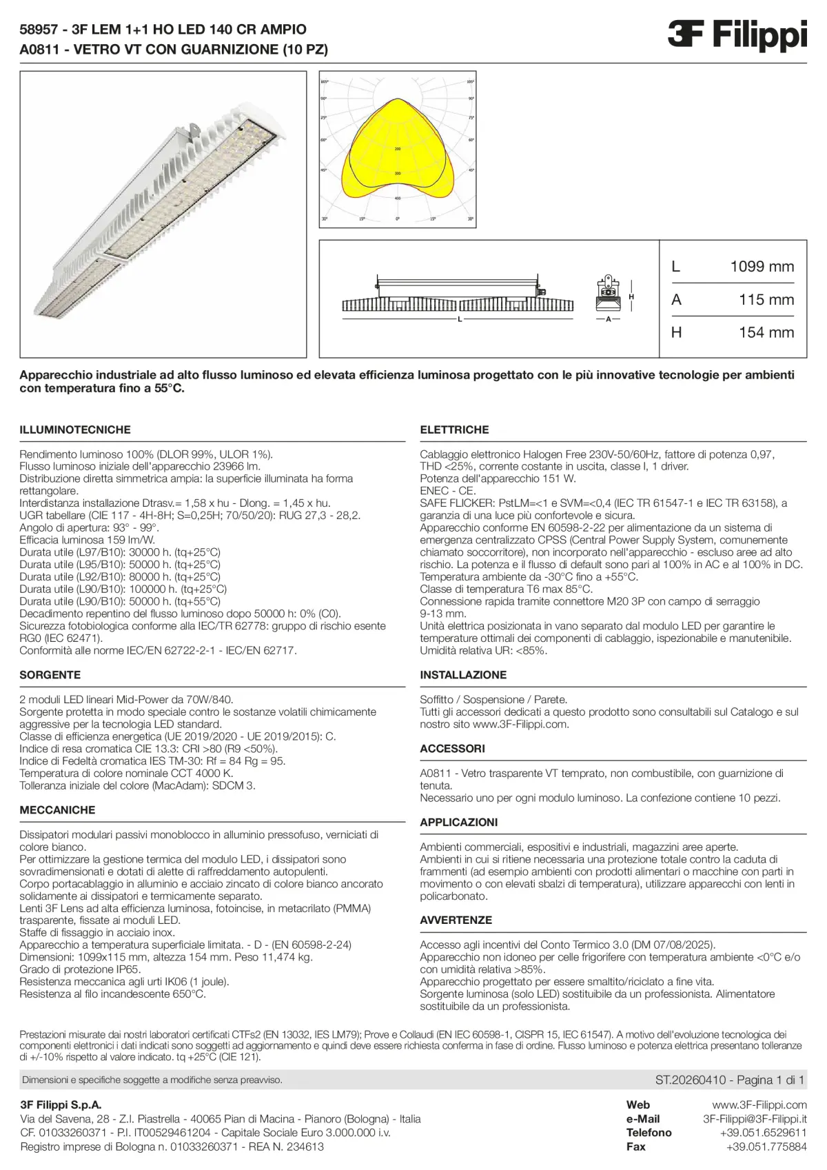 58957+A0811 - 3F LEM 1+1 HO LED 140 CR AMPIO + VT - Datasheet - it