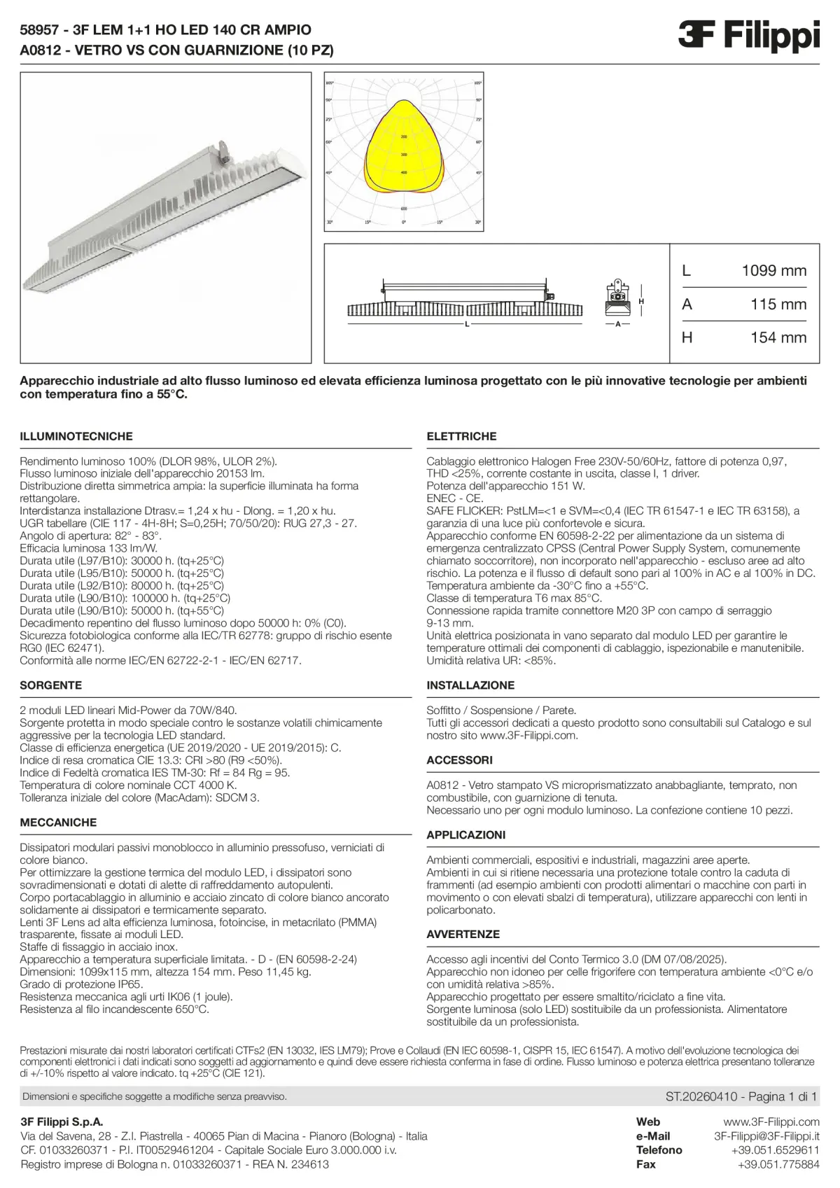 58957+A0812 - 3F LEM 1+1 HO LED 140 CR AMPIO + VS - Datasheet - it
