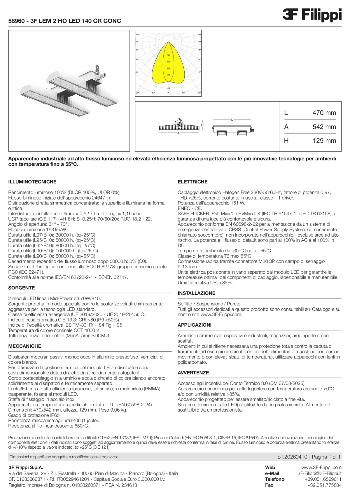 58960 - 3F LEM 2 HO LED 140 CR CONC - Datasheet - it