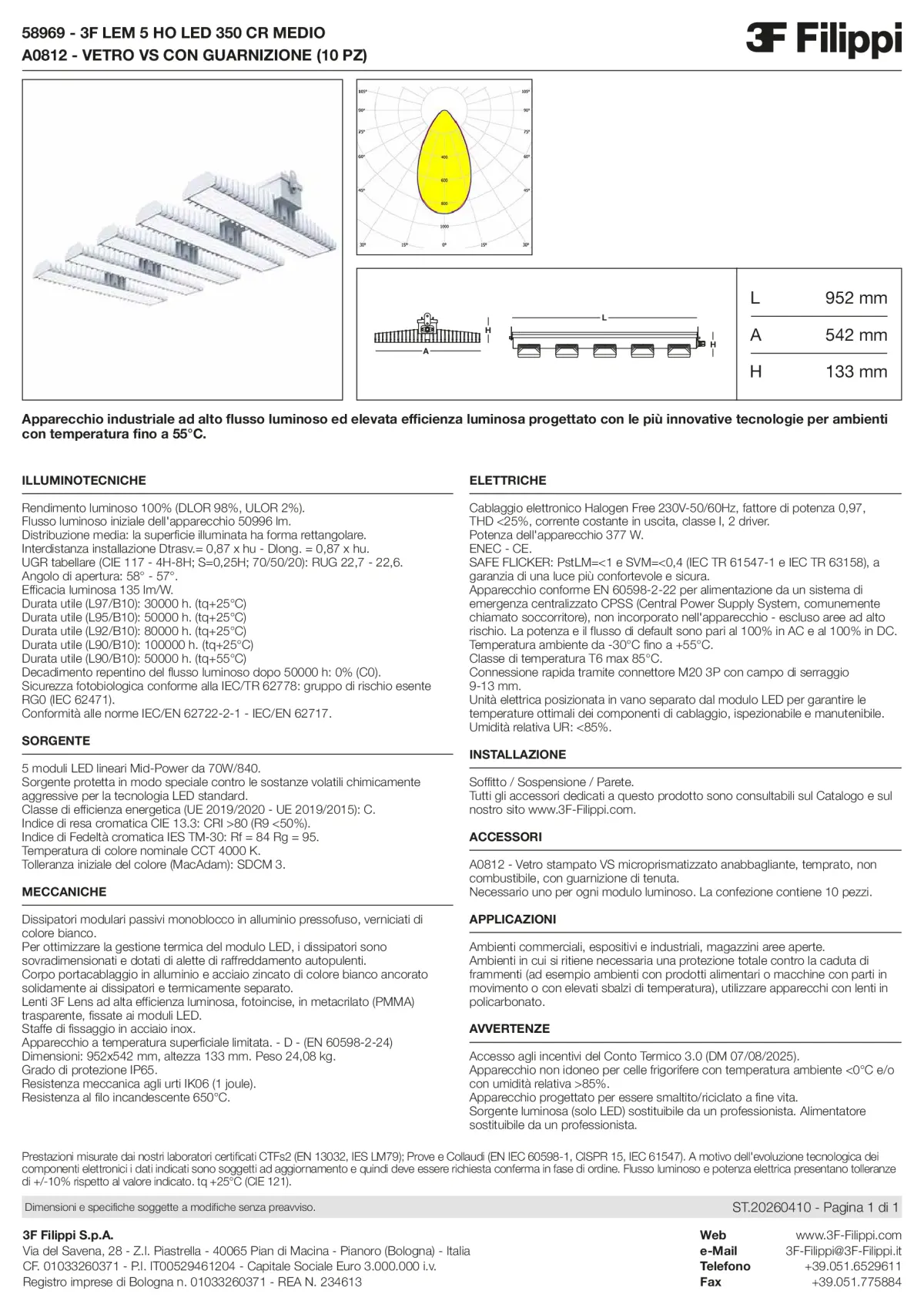 58969+A0812 - 3F LEM 5 HO LED 350 CR MEDIO + VS - Datasheet - it