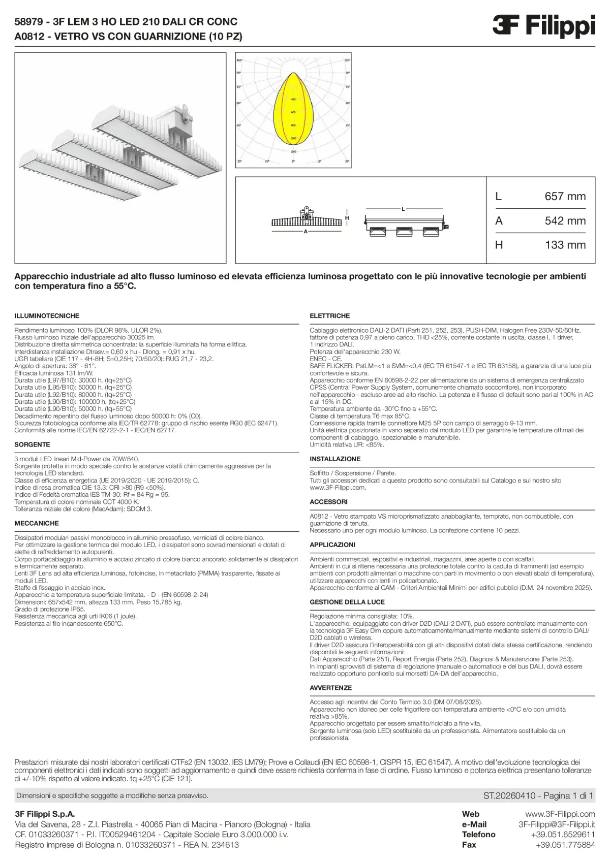 58979+A0812 - 3F LEM 3 HO LED 210 DALI CR CONC + VS - Datasheet - it