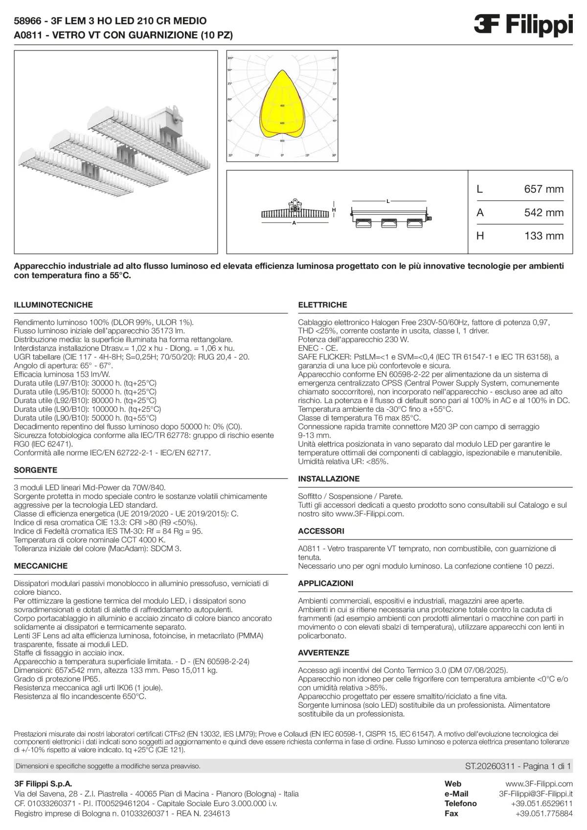 58966+A0811 - 3F LEM 3 HO LED 210 CR MEDIO + VT - Datasheet - it