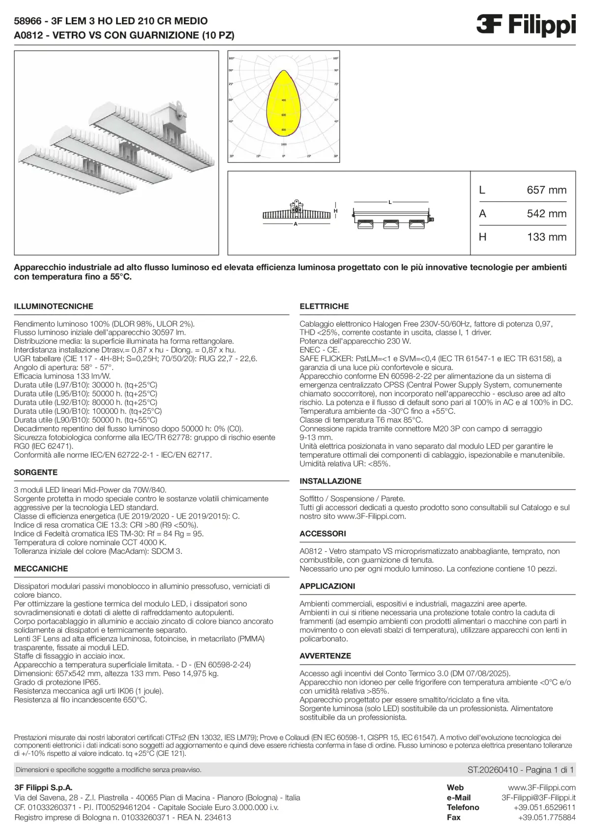 58966+A0812 - 3F LEM 3 HO LED 210 CR MEDIO + VS - Datasheet - it