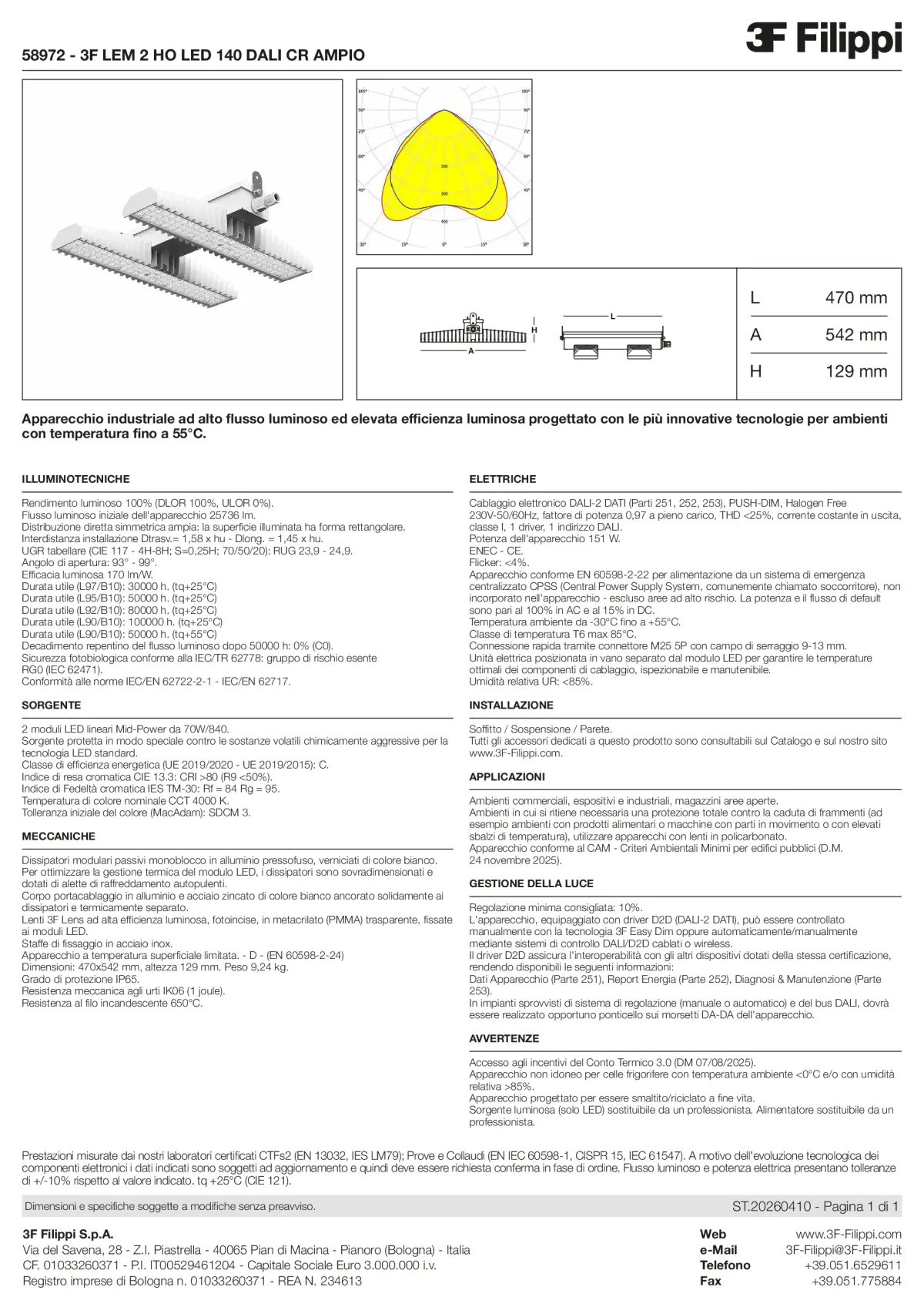 58972 - 3F LEM 2 HO LED 140 DALI CR AMPIO - Datasheet - it