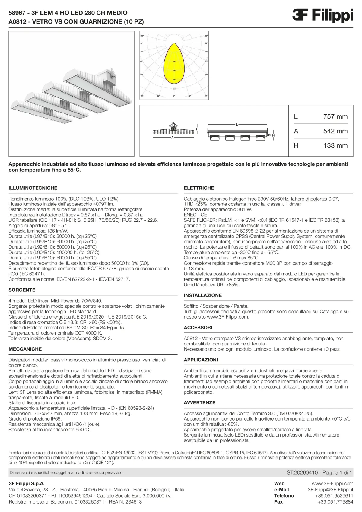 58967+A0812 - 3F LEM 4 HO LED 280 CR MEDIO + VS - Datasheet - it