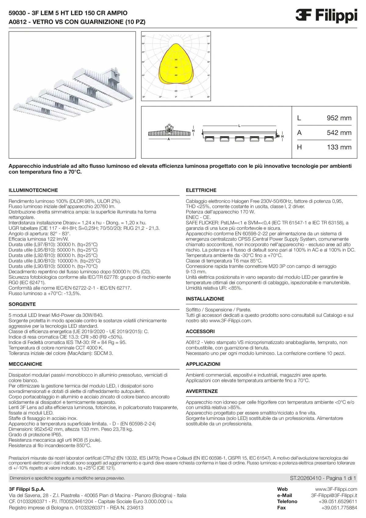 59030+A0812 - 3F LEM 5 HT LED 150 CR AMPIO + VS - Datasheet - it